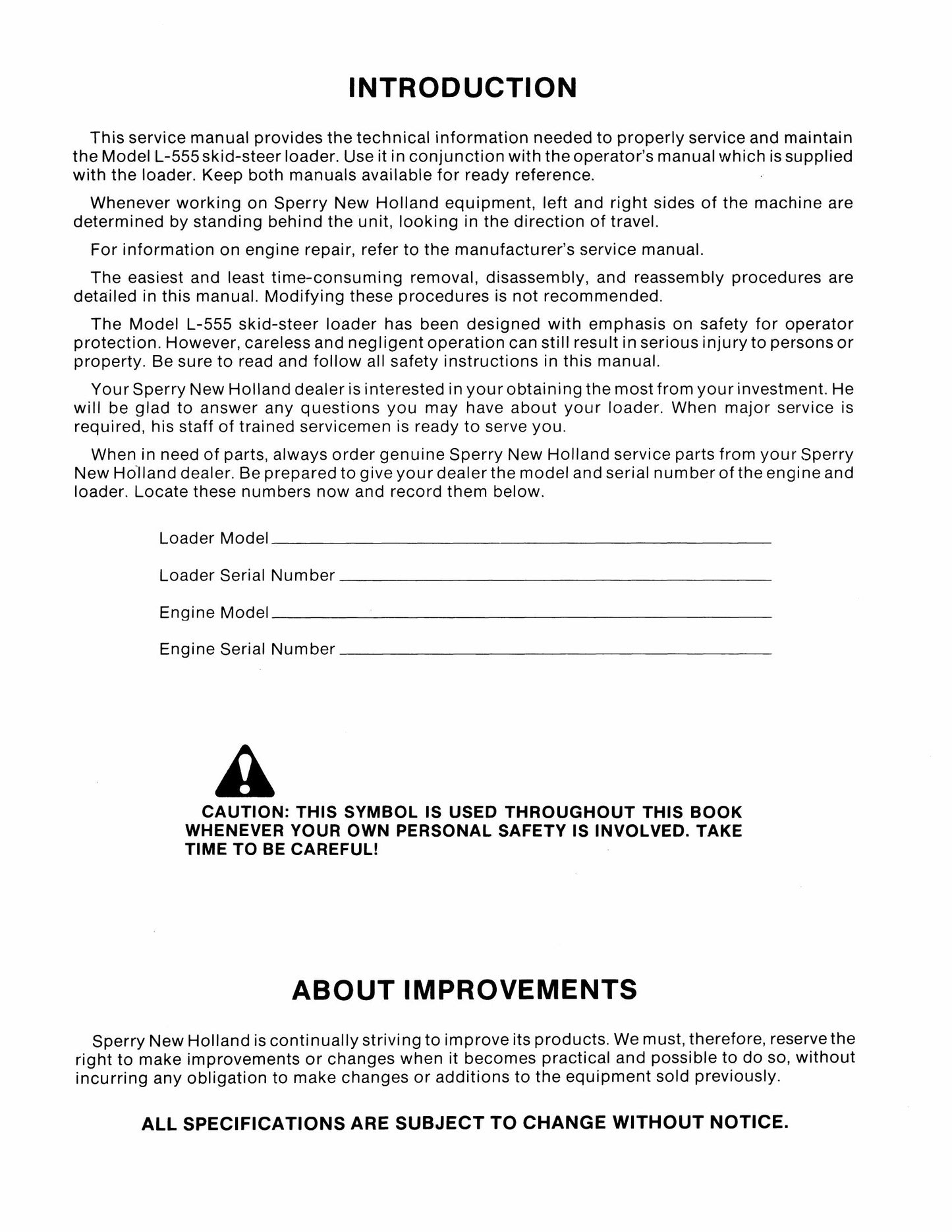 NEW HOLLAND L-555 Skid Steer Loader Factory Workshop Service Manual 40055510