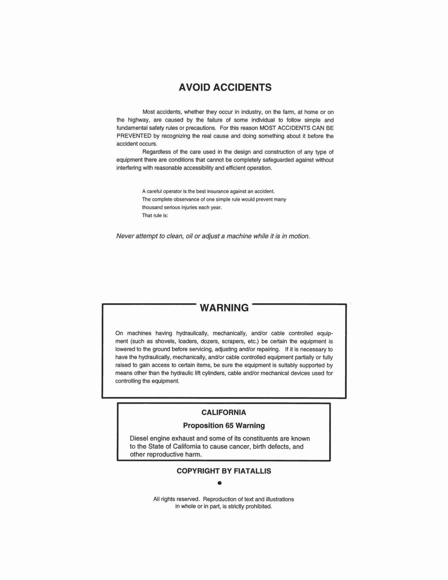 FIATALLIS M100-B Motor Grader Factory Workshop Service Manual Form 70651549