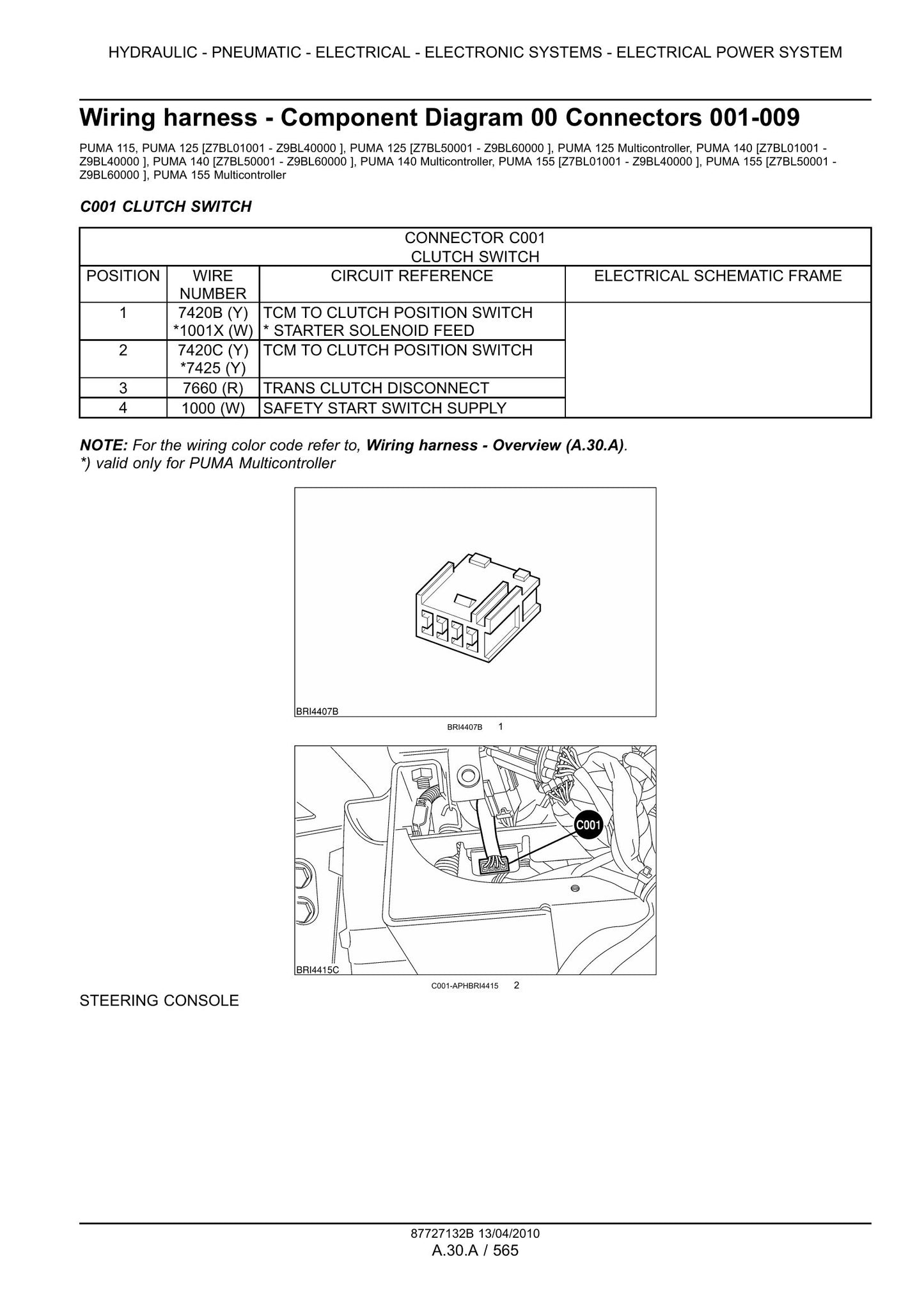 CASE IH PUMA 115 PUMA 125 PUMA 140 PUMA 155 Tractor Factory Workshop Service Manual 84410745