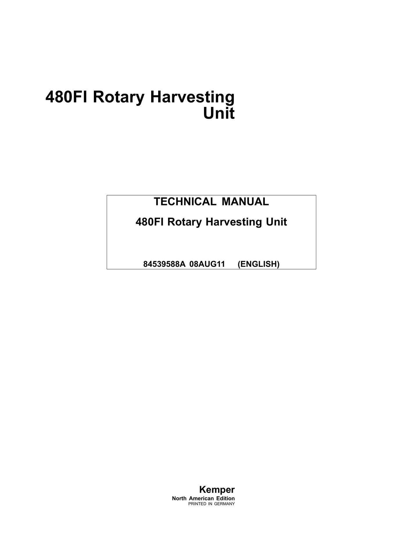 New Holland 480FI Row-Independent Corn Head Factory Workshop Service Manual 84539588A