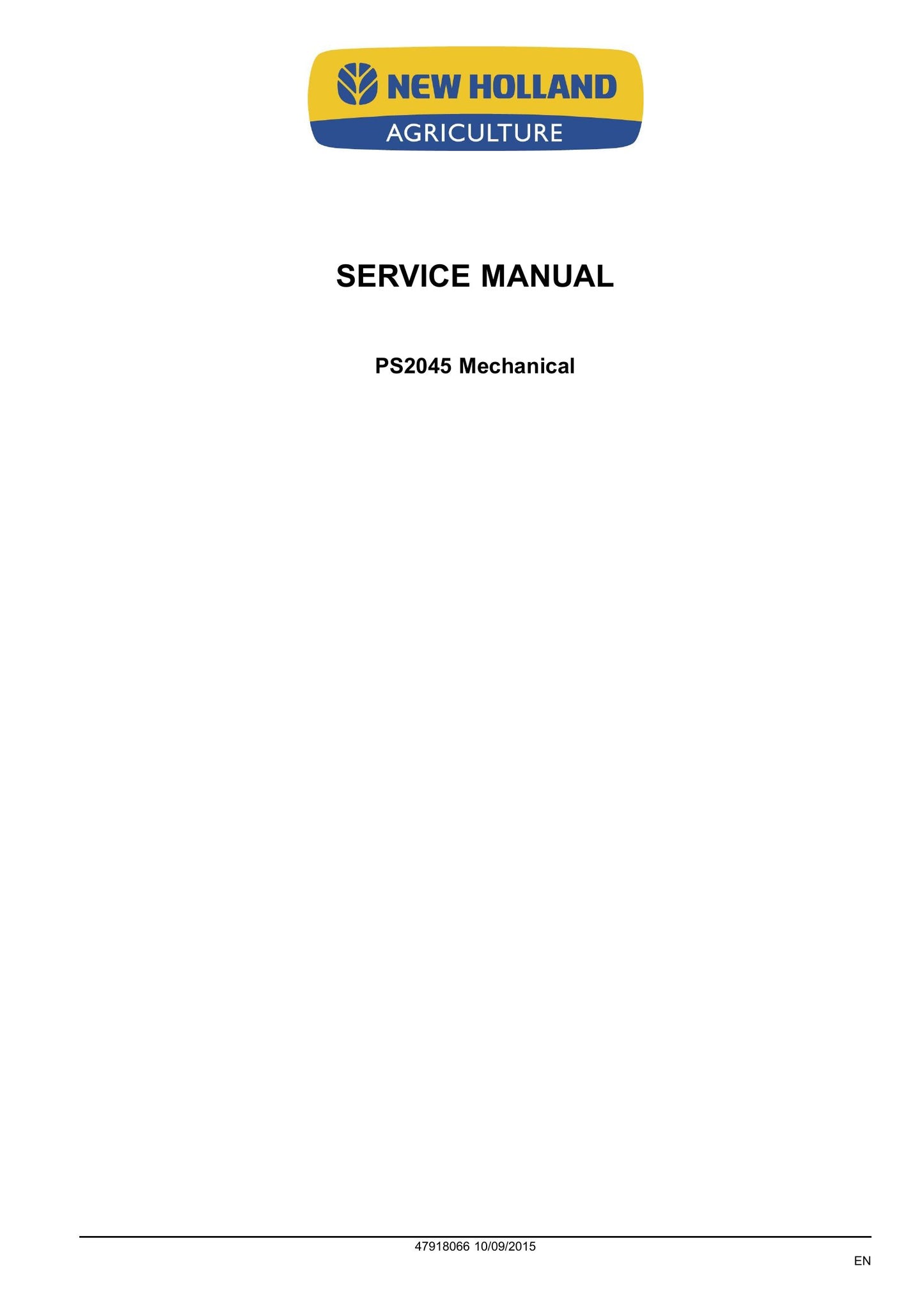 New Holland PS2045 Mechanical Seeder Factory Workshop Service Manual 47918066