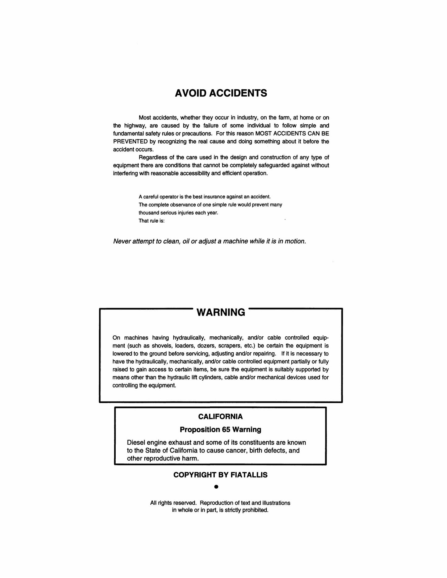 FIATALLIS BENATI BEN 7.16 Hydrostatic Crawler Loader Training Memorandum 59825081