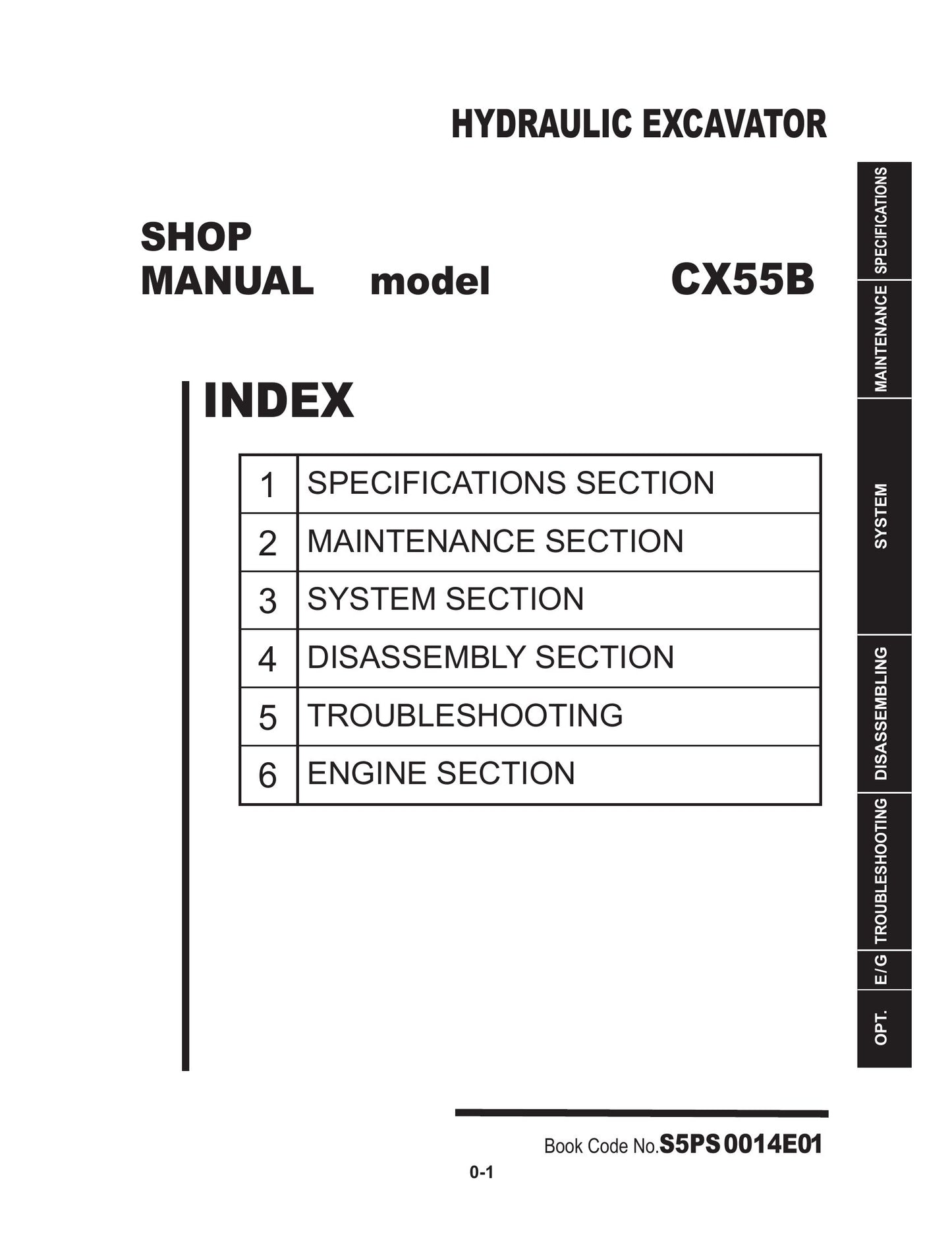 CASE CX55B Compact Hydraulic Excavator Factory Workshop Service Manual SSP50014E0I