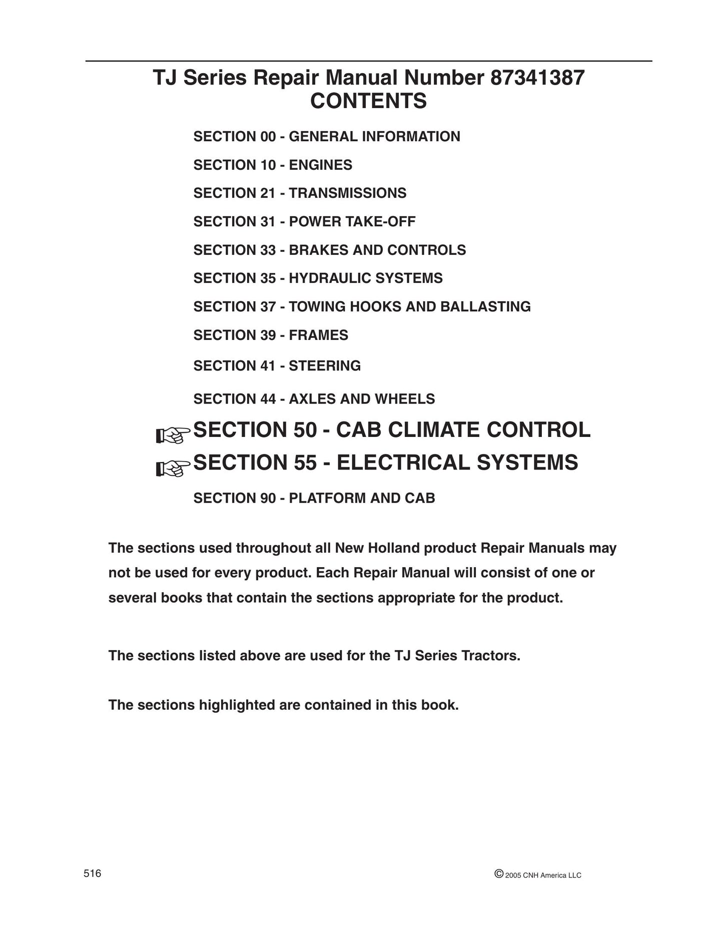 New Holland TJ Series Tractor Factory Workshop Repair Manual 87341389