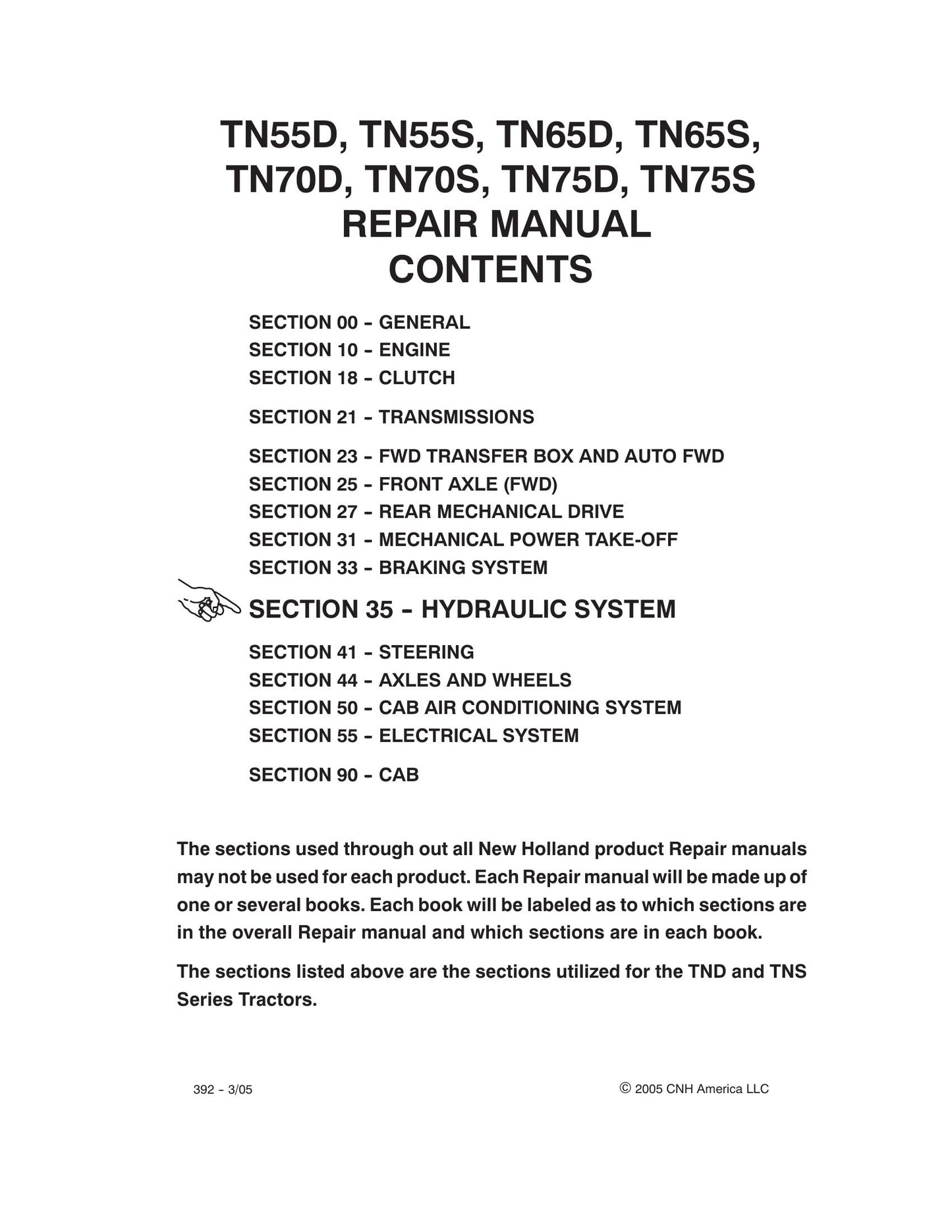 New Holland TN55D TN55S TN65D TN65S TN70D TN70S TN75D TN75S Tractor Factory Workshop Repair Manual 87059388