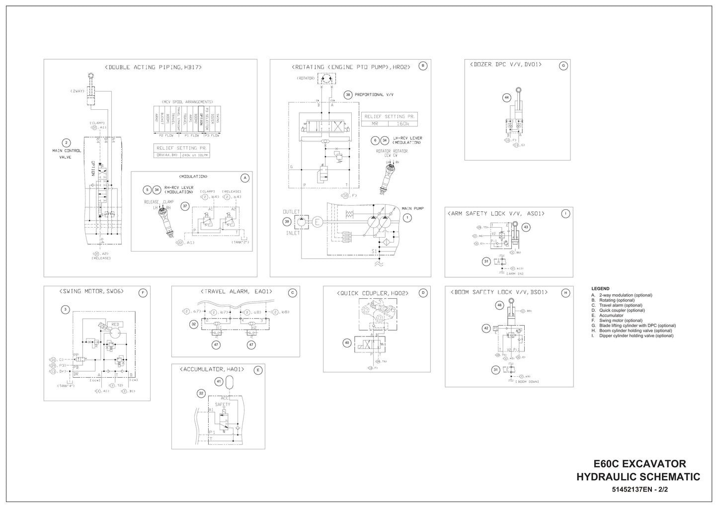 E60C Crawler Excavator Hydraulic Schematic 51452137EN