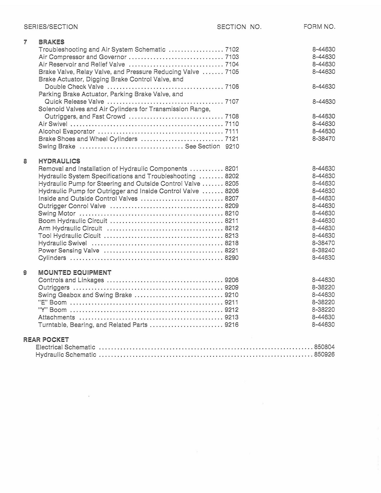 CASE 1085B 1086B CRUZ-AIR Wheel Excavator Factory Workshop Service Manual 8-44630