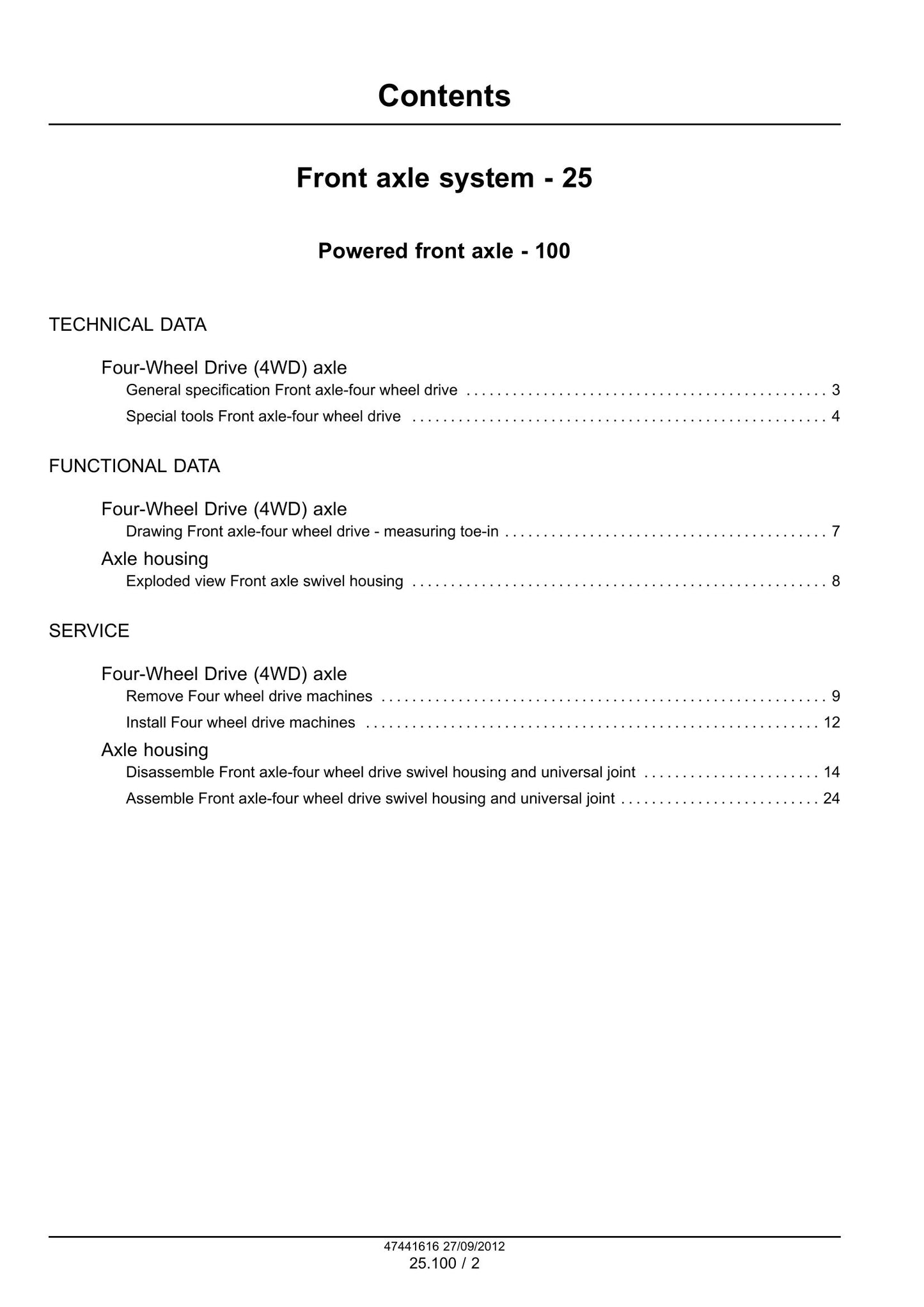 NEW HOLLAND U80C Axle Factory Workshop Service Manual 47441616
