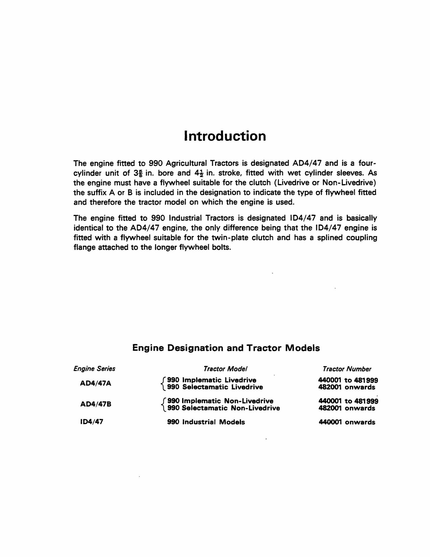 DAVID BROWN 990 Tractor Factory Workshop Service Manual 9-38100