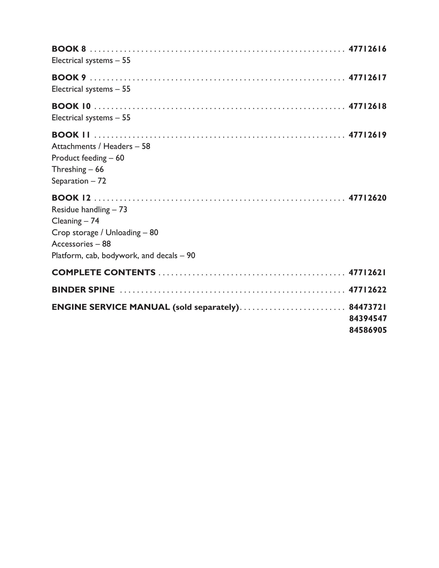 New Holland CR9090 CX8080 CX8090 Combine Factory Workshop Service Manual 47712617