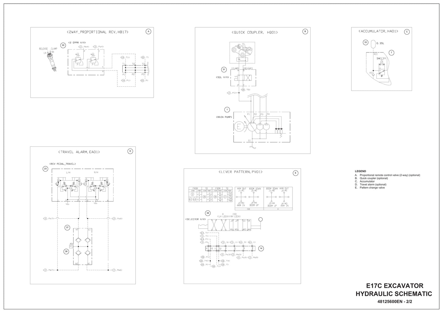E17C Excavator Hydraulic Schematic 48125600EN