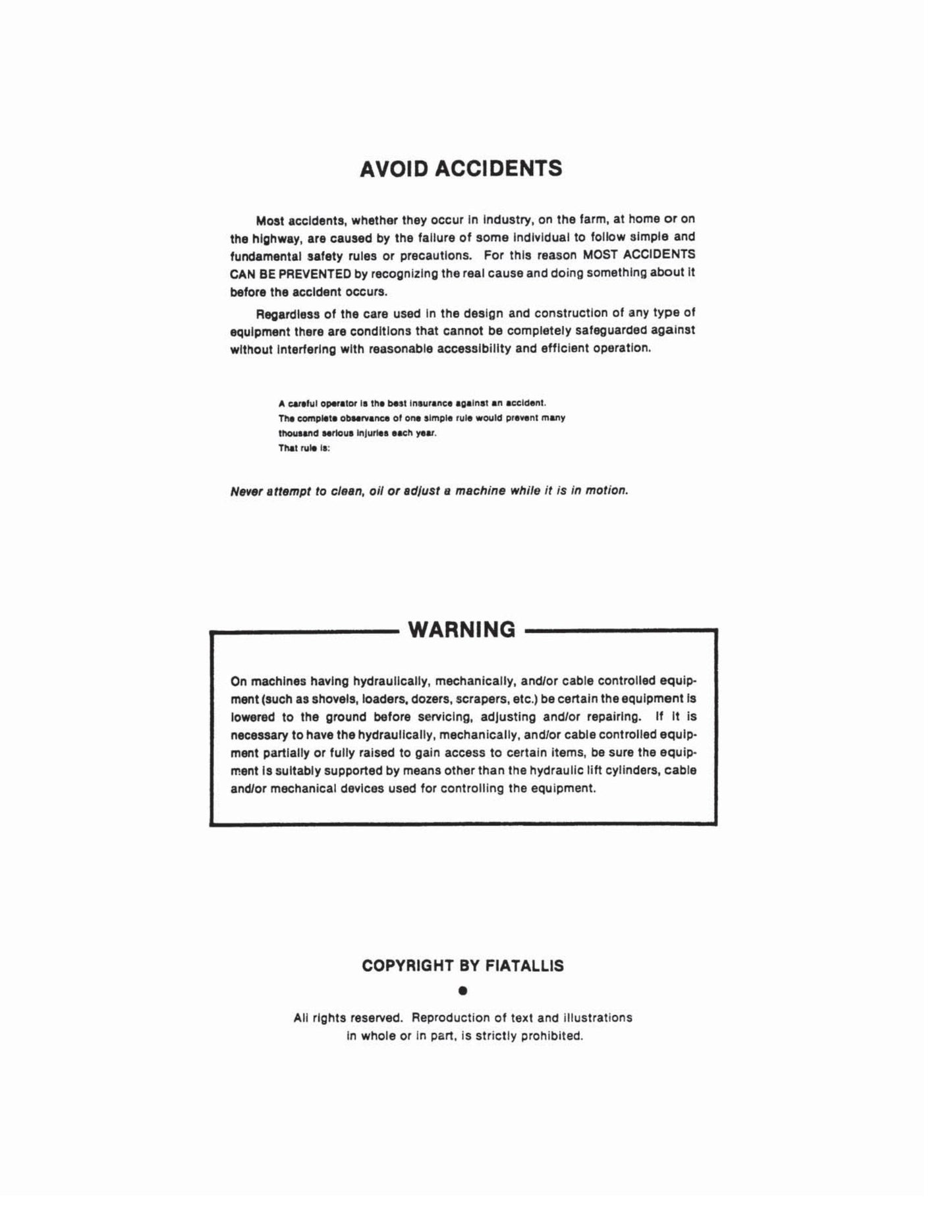 FIATALLIS 745 745-H Wheel Loader Factory Workshop Service Manual 73056512