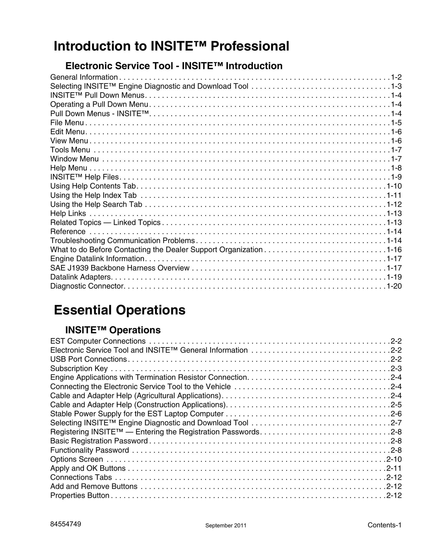 CNH INSITE Engine Diagnostic Tool Factory Workshop Service Manual 84554749