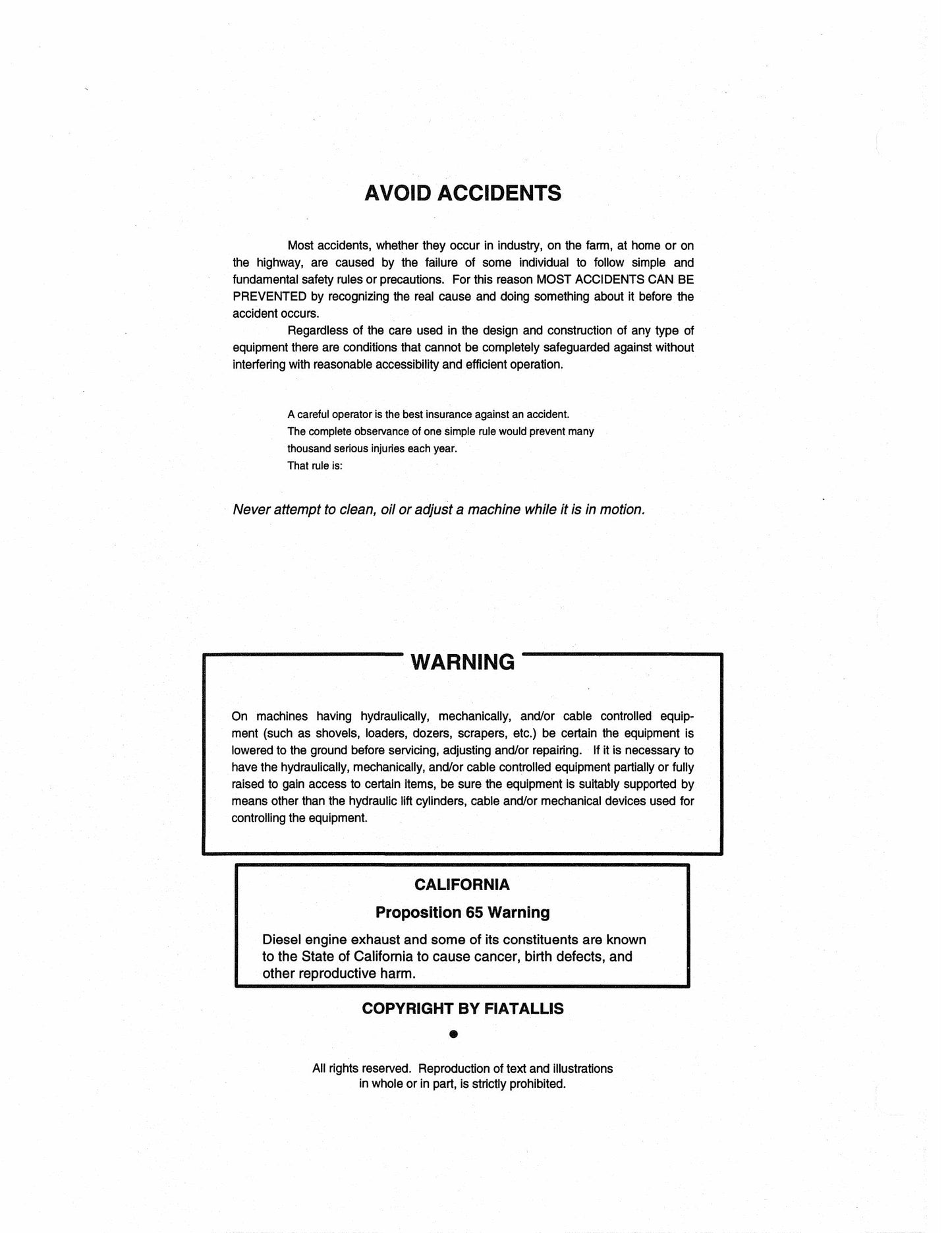 FIATALLIS 260-B Tractor Scraper Factory Workshop Service Manual Form 70698030