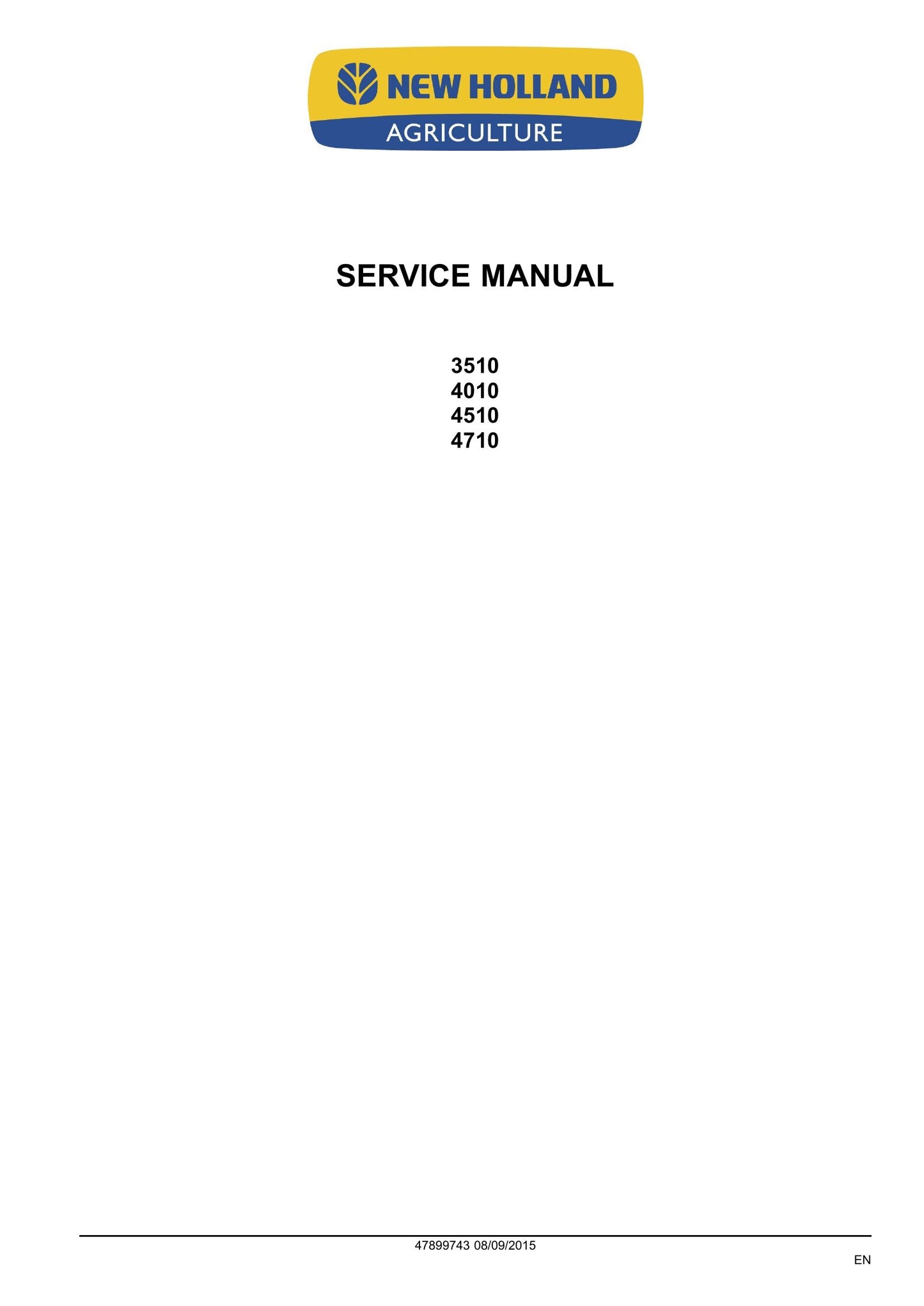 New Holland 3510 4010 4510 4710 Tractor Factory Workshop Service Manual 47899743