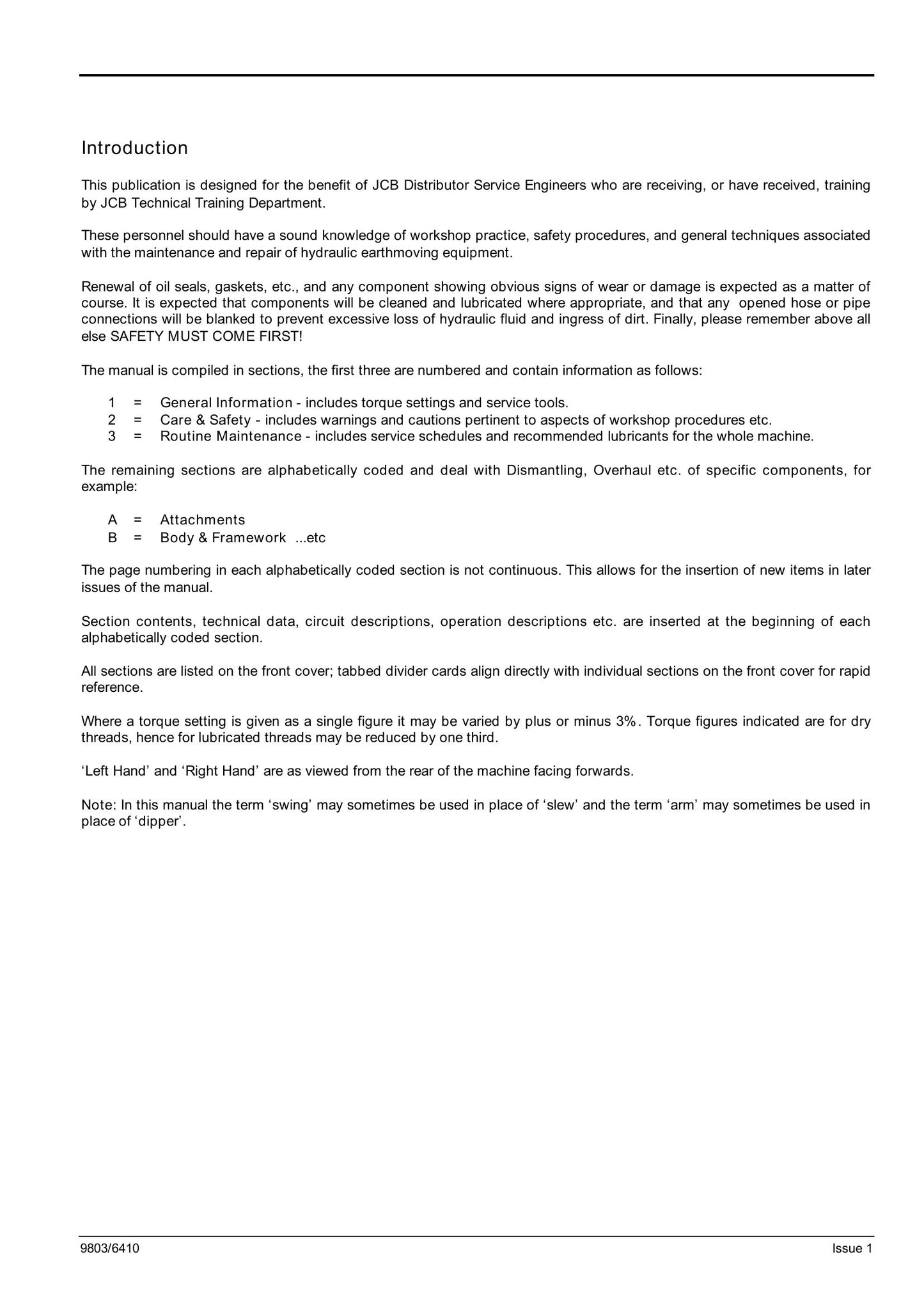 JCB JS130 JS160 Crawler Excavator Factory Workshop Service Manual 9803/6410
