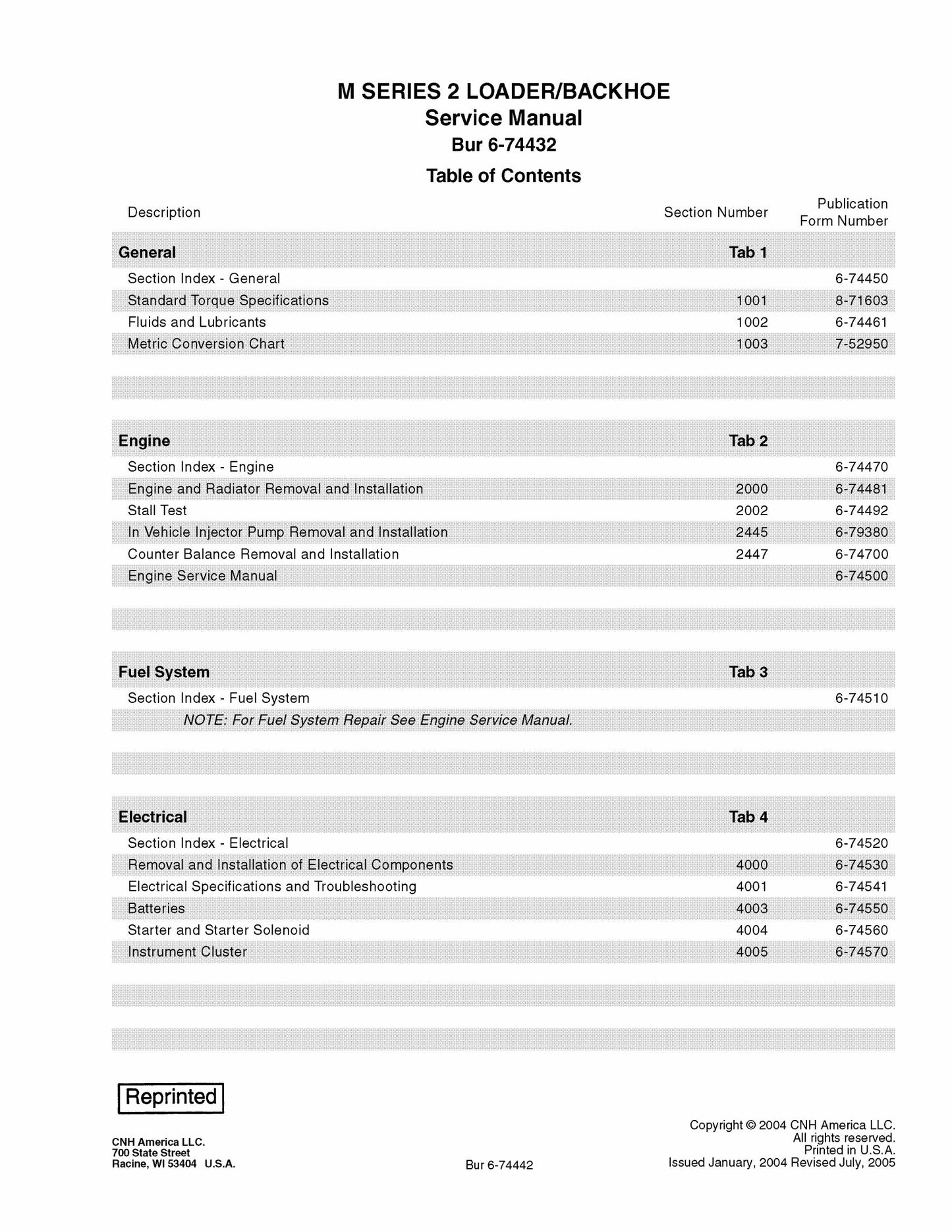 CASE M Series 2 Backhoe Loader Factory Workshop Service Manual 6-74432