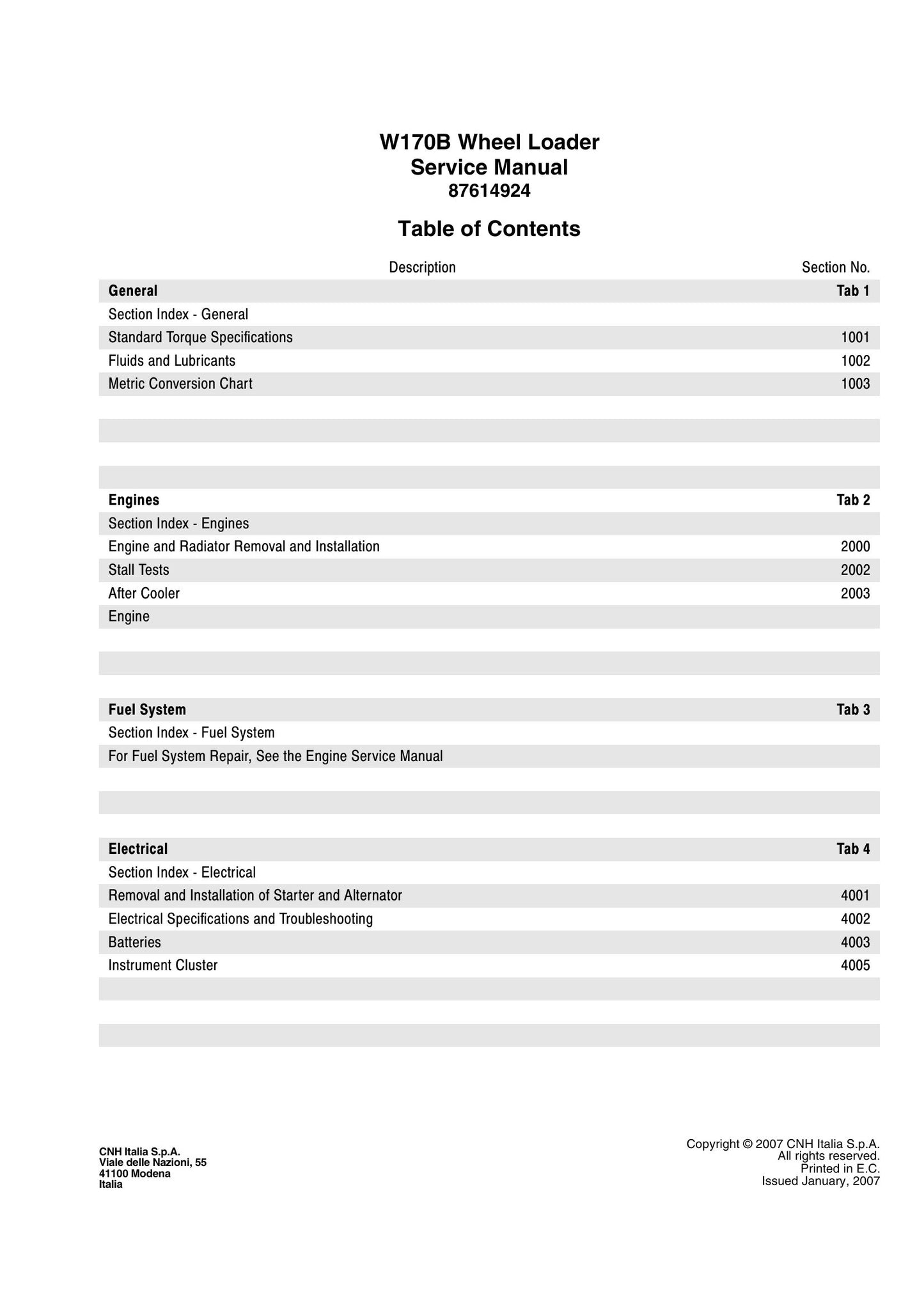New Holland W170B Wheel Loader Factory Workshop Service Manual 87614924