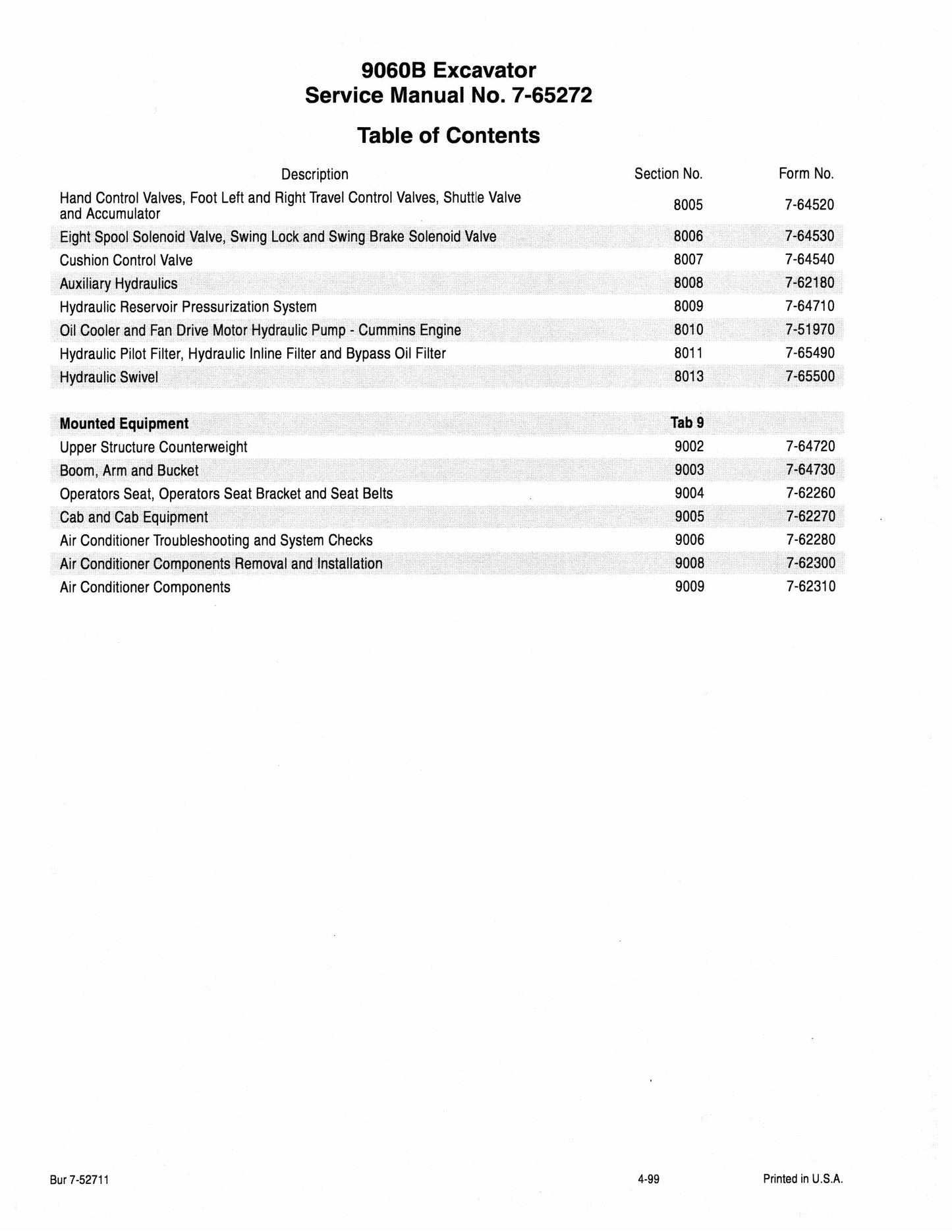 CASE 9060B Crawler Excavator Factory Workshop Service Manual 7-65272