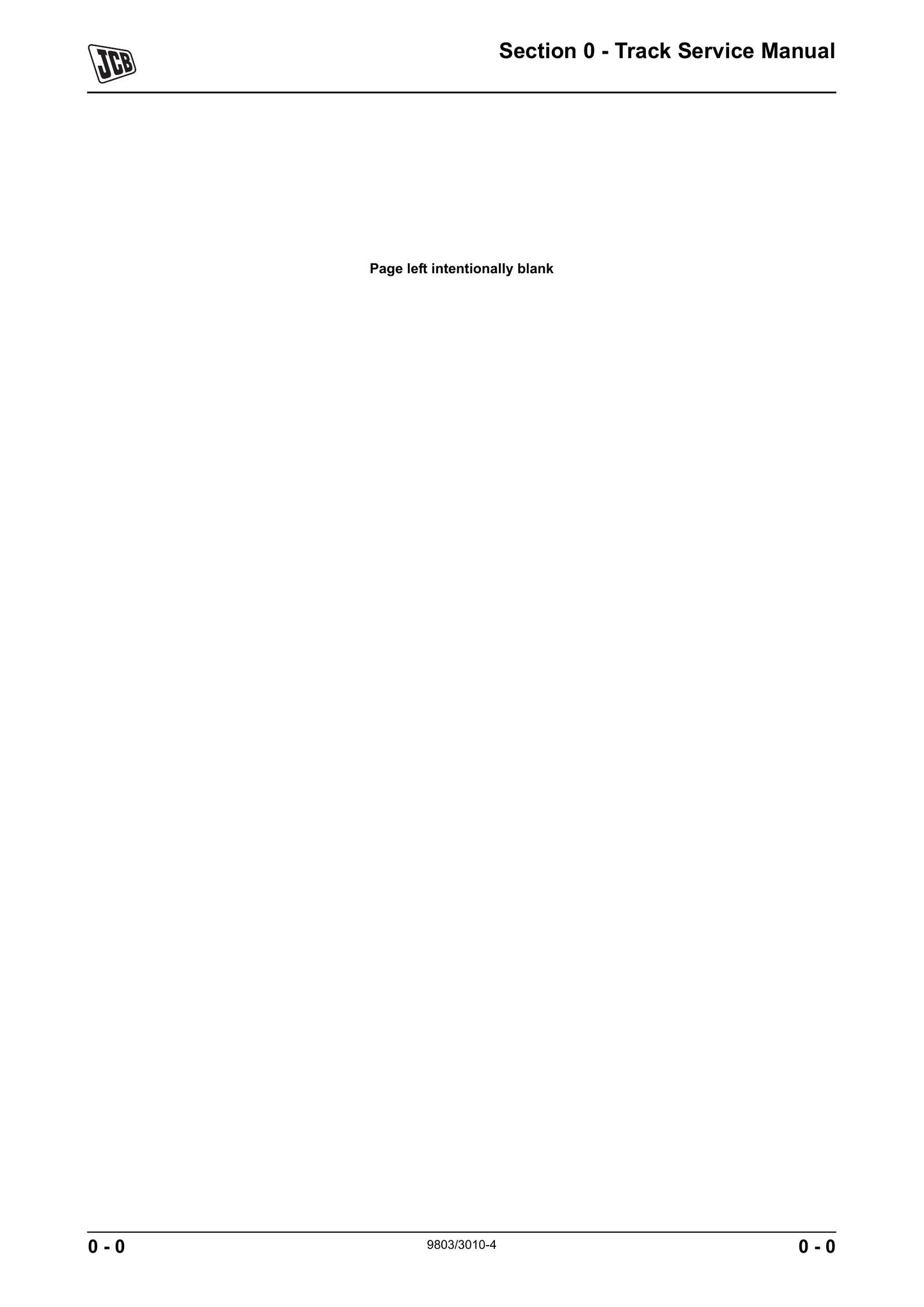 JCB JS130 JS160 JS200 JS260 Crawler Excavator Track Factory Workshop Service Manual 9803/3010-4