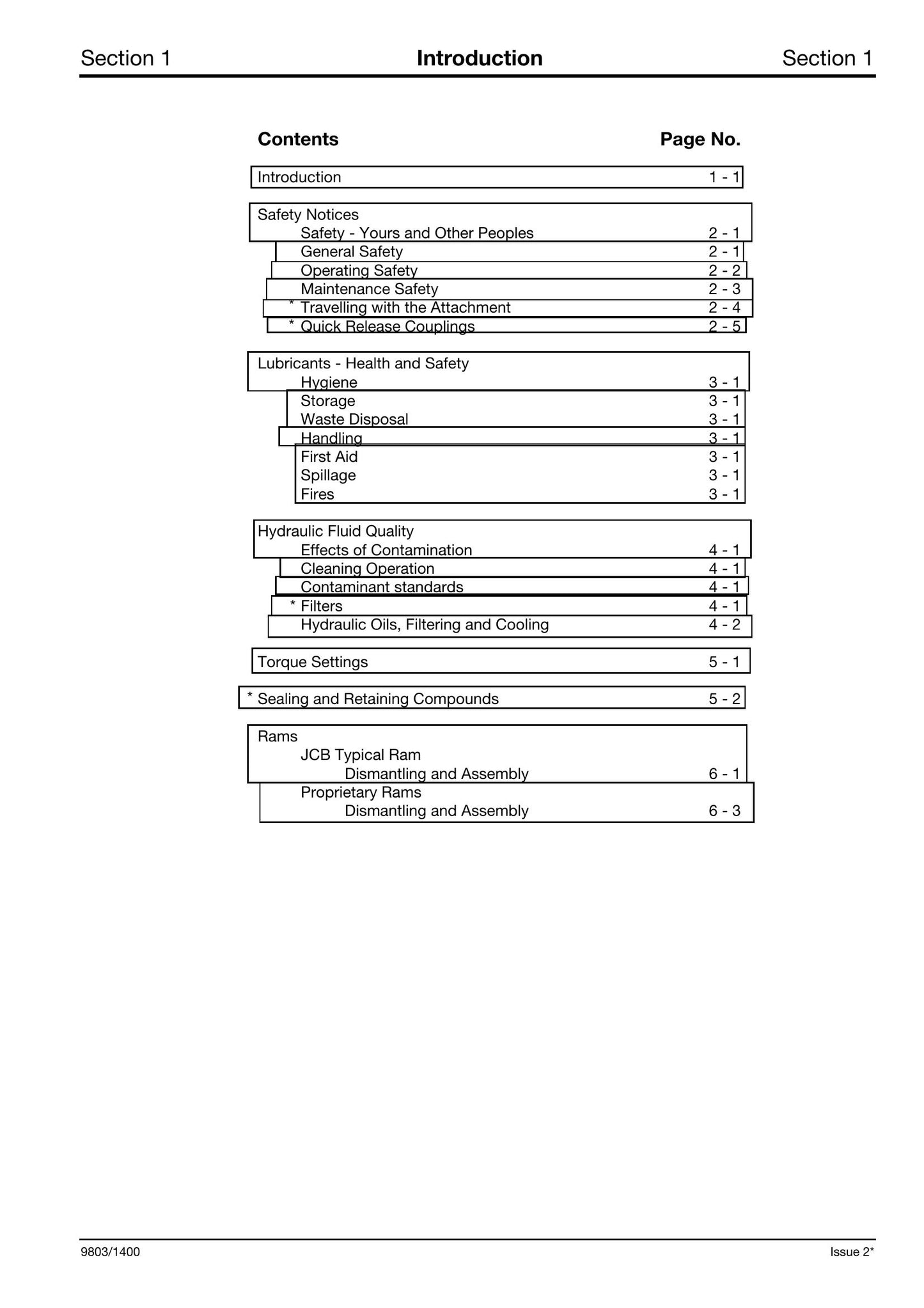 JCB Attachments Factory Workshop Service Manual 9803/1400