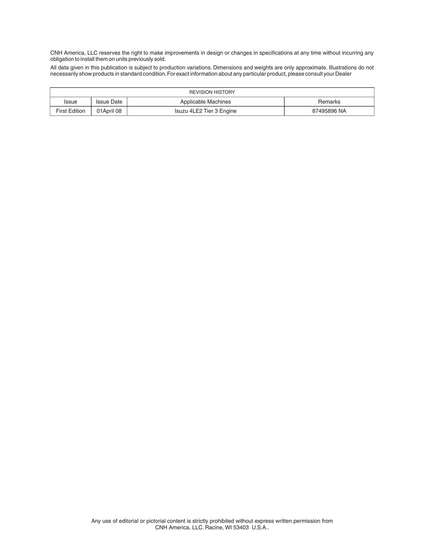 CASE 4LE2 Engine Factory Workshop Service Manual 87495896