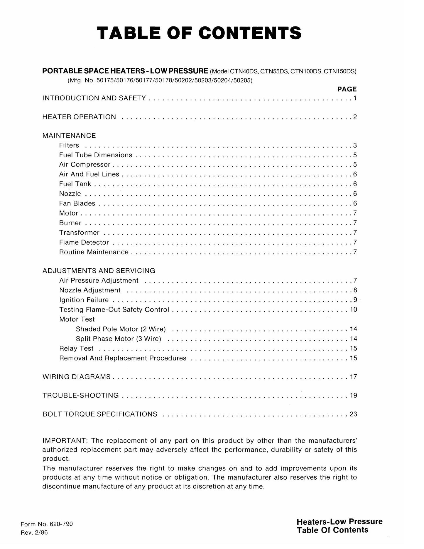 FORD CTN40DS CTN55DS CTN100DS CTN150DS CTN-0202 CTN-0203 CTN-0204 CTN-0205 Heater Factory Workshop Repair Manual 40004040