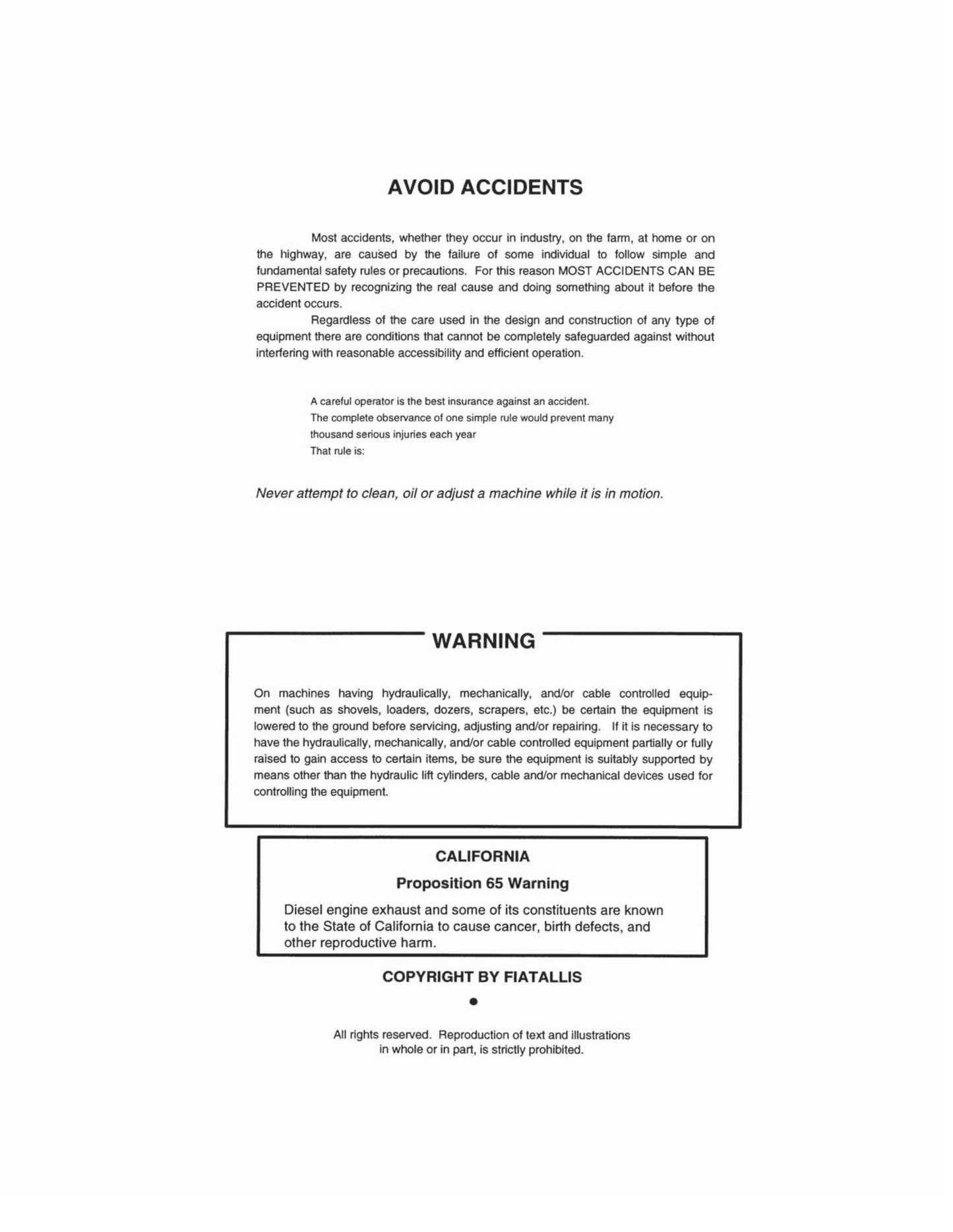 FIATALLIS FR 140 Wheel Loader Service Specification Manual FA 75314894