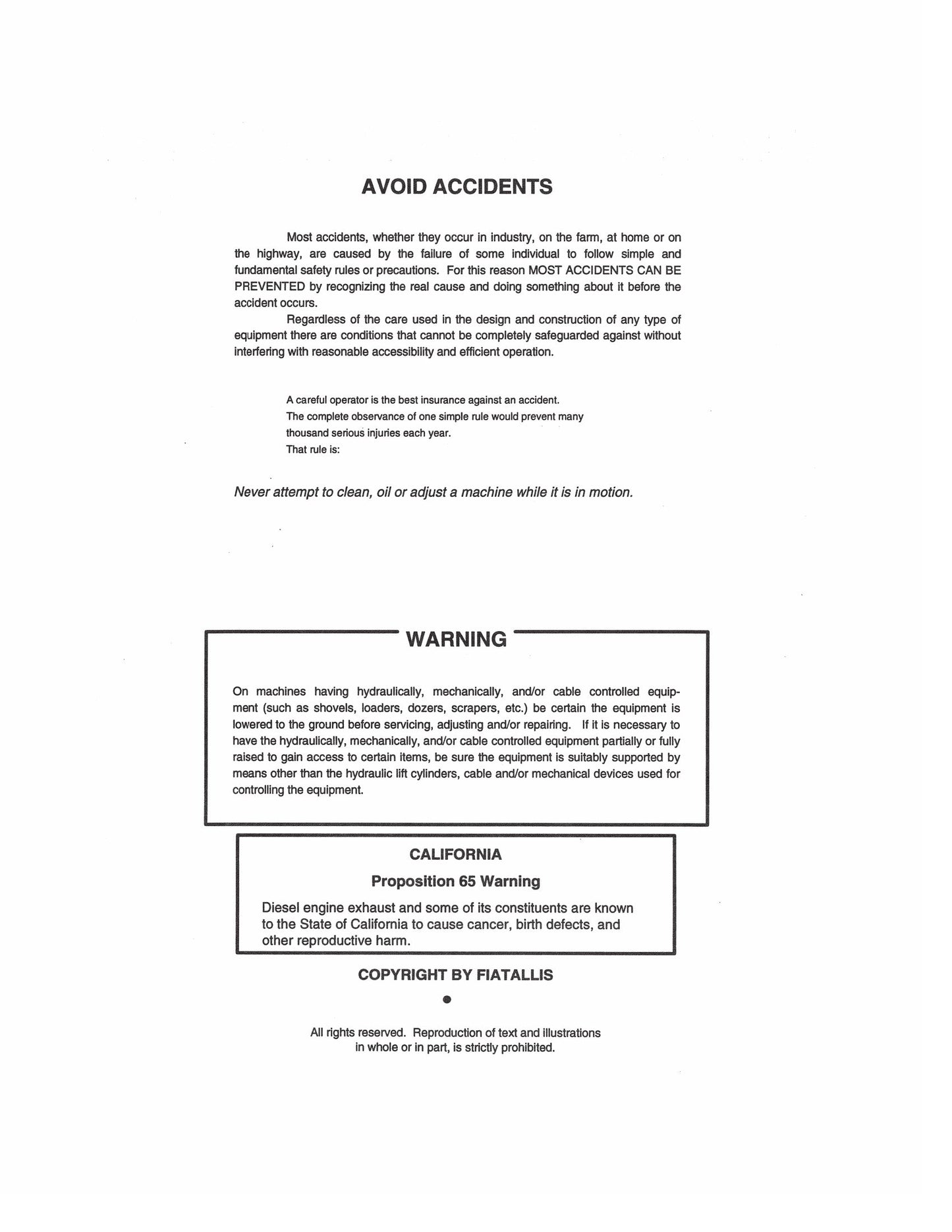 FIATALLIS 260-B 261-B 262-B 263-B Tractor Scraper Factory Workshop Service Manual 70694367