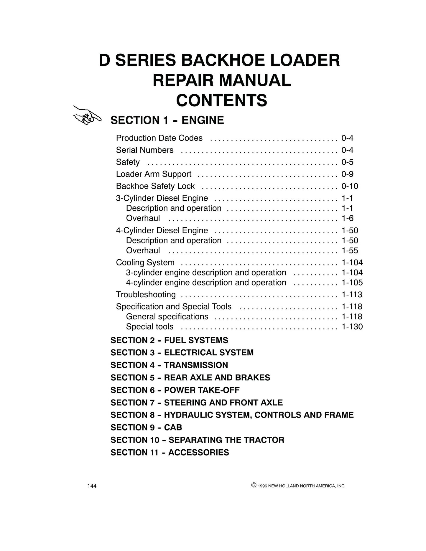 NEW HOLLAND 455D 555D 575D 655D 675D Backhoe Loader Factory Workshop Repair Manual