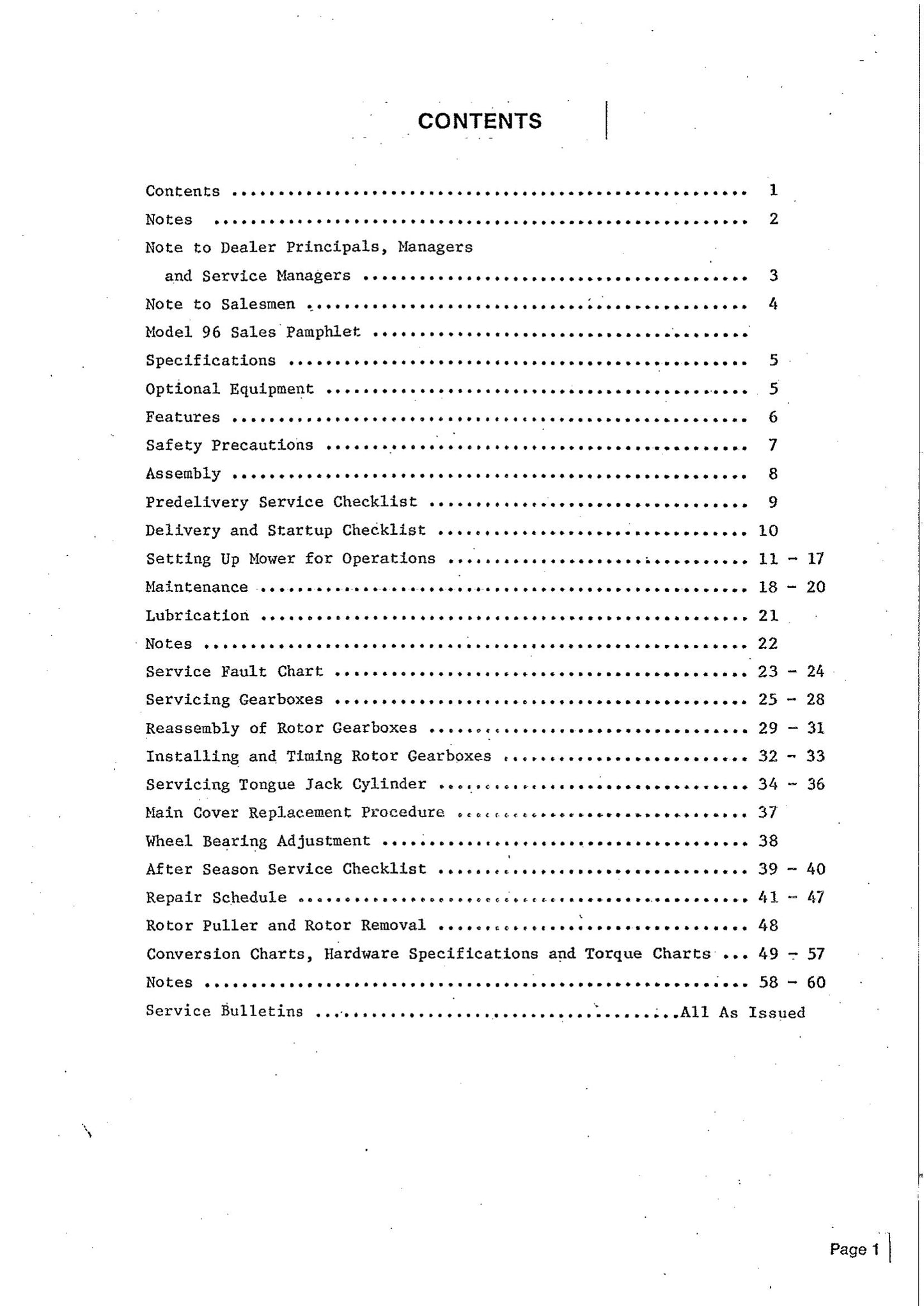New Holland 96 Rotary Hay Mower Factory Workshop Service Manual