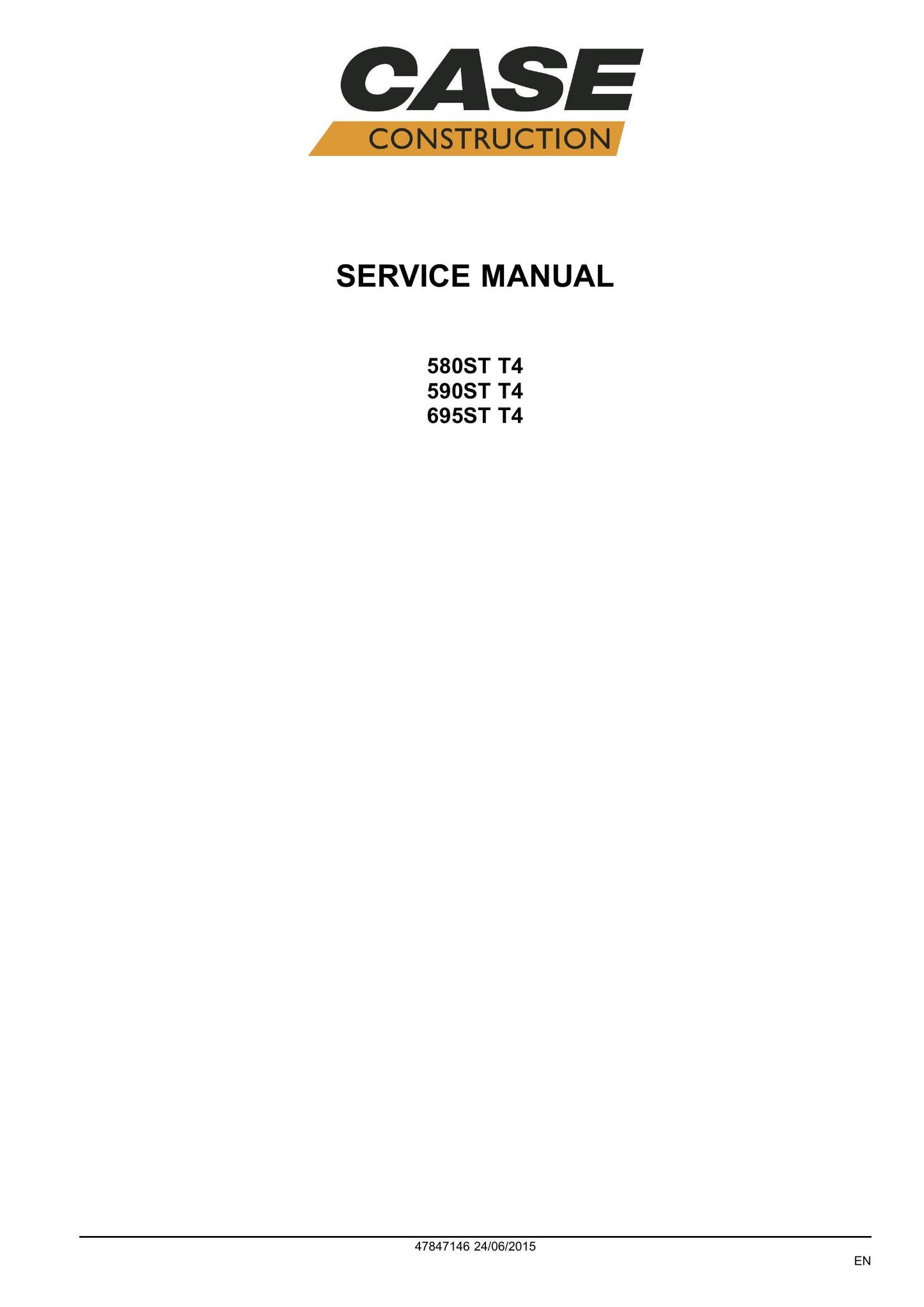 CASE 580ST 590ST 695ST Backhoe Loader Factory Workshop Service Manual 47847146