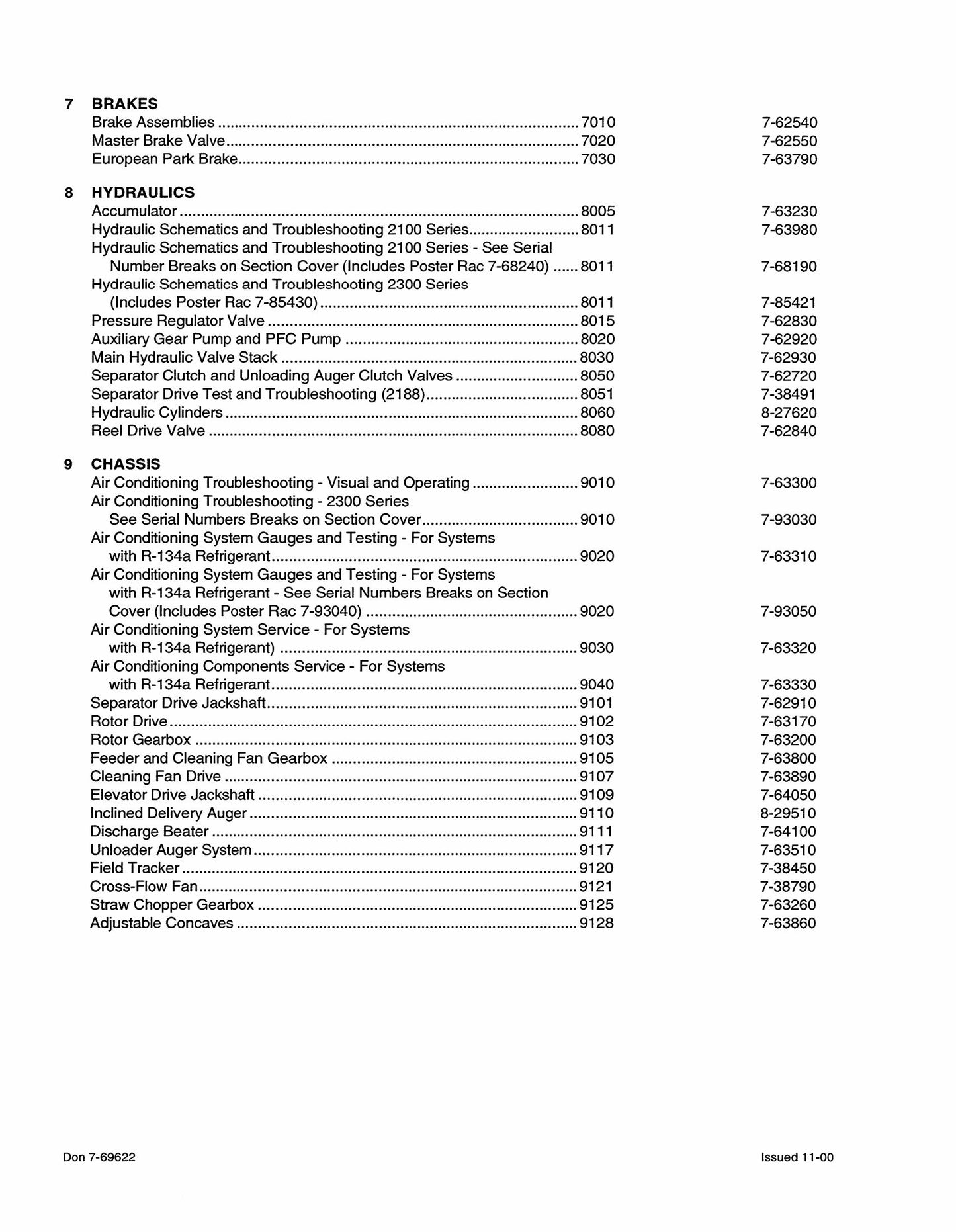 CASE 2100 2300 Combine Combine Factory Workshop Service Manual Don 7-69612