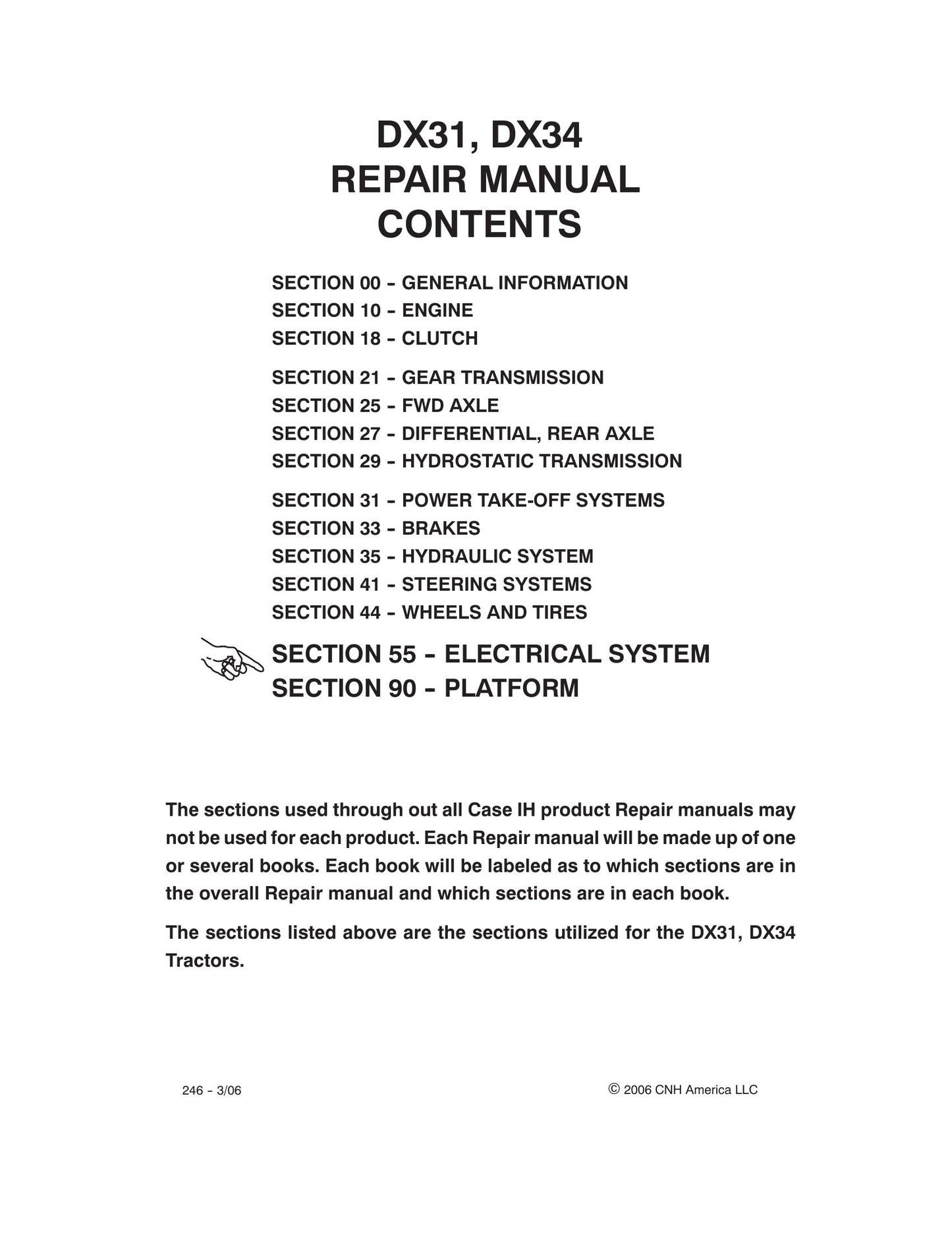 CASE DX31 DX34 Tractor Factory Workshop Repair Manual 87535065