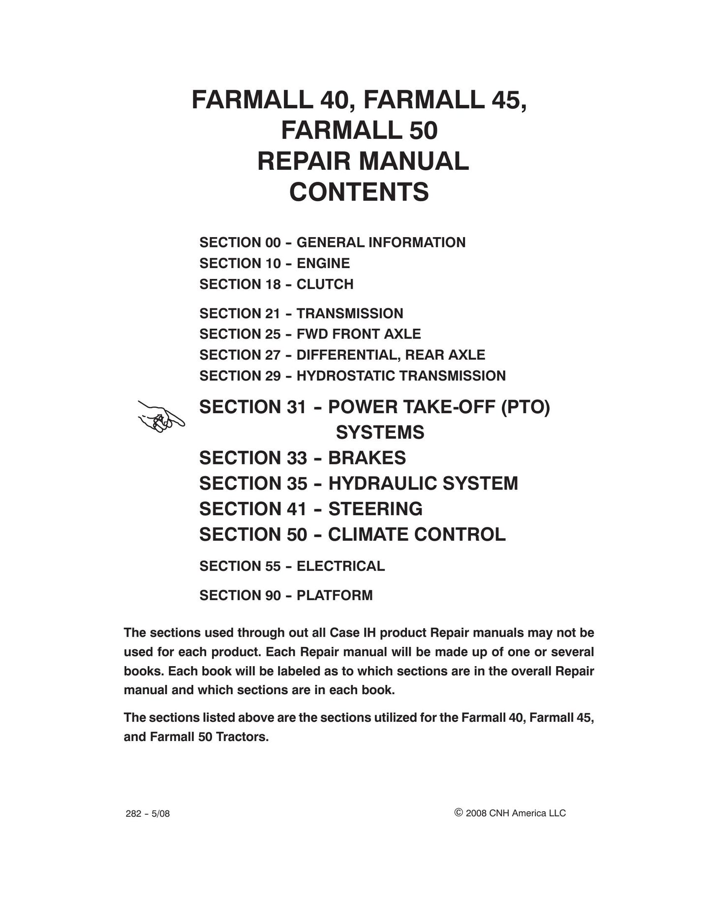 CASE Farmall 40 Farmall 45 Farmall 50 Tractor Factory Workshop Repair Manual