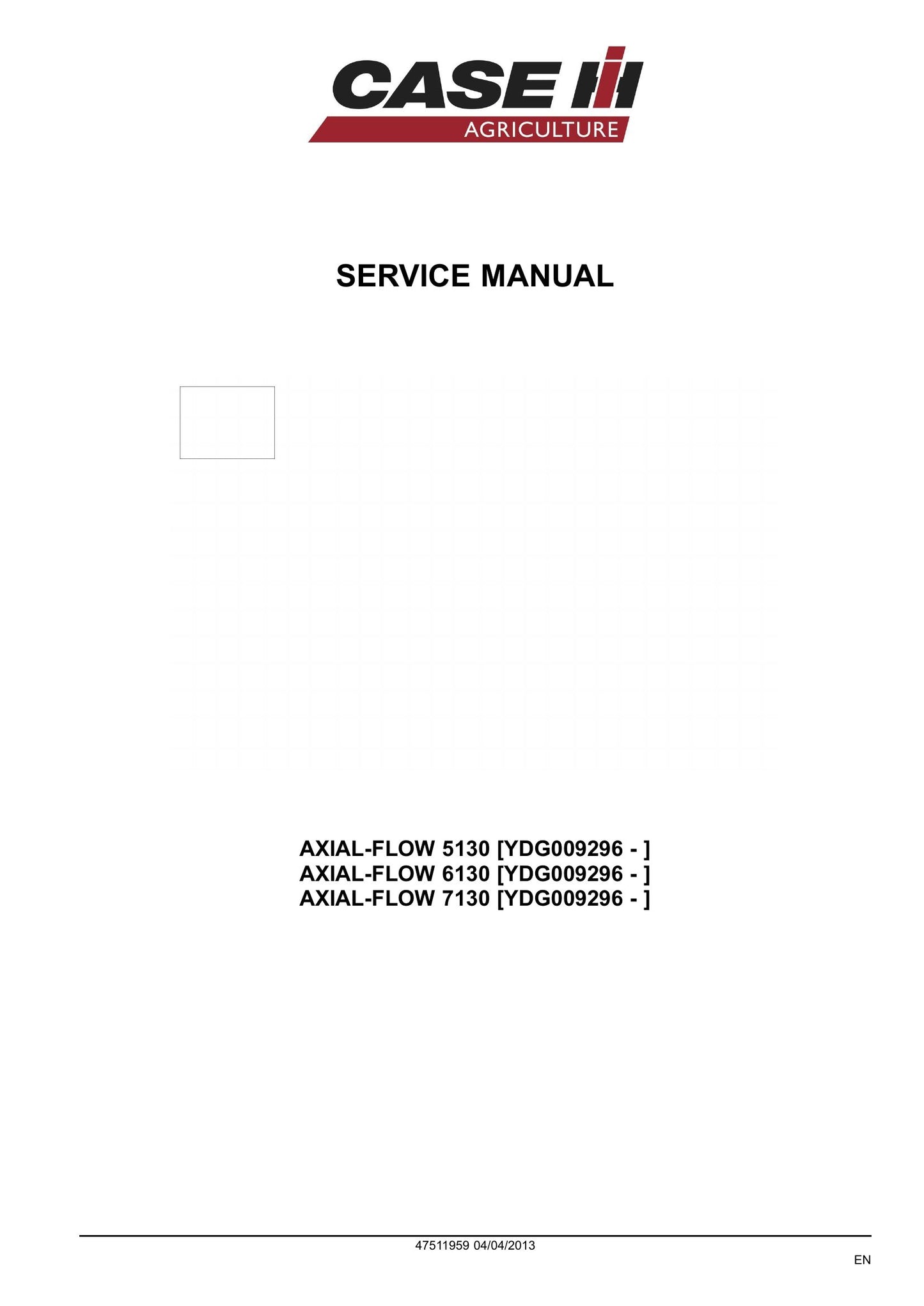 CASE 5130 6130 7130 Combine Factory Workshop Service Manual 47511959