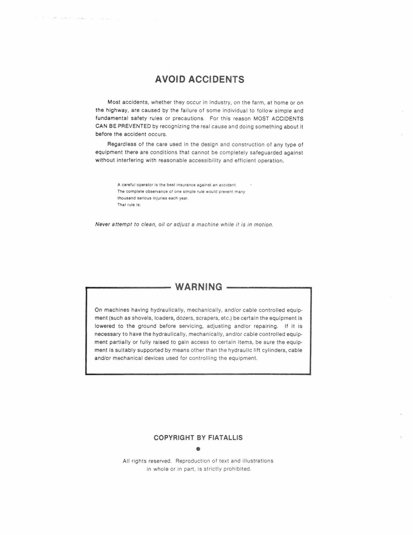 Fiatallis 260 260-A 260E 260E-A Tractor Scraper Factory Workshop Service Manual 70197345