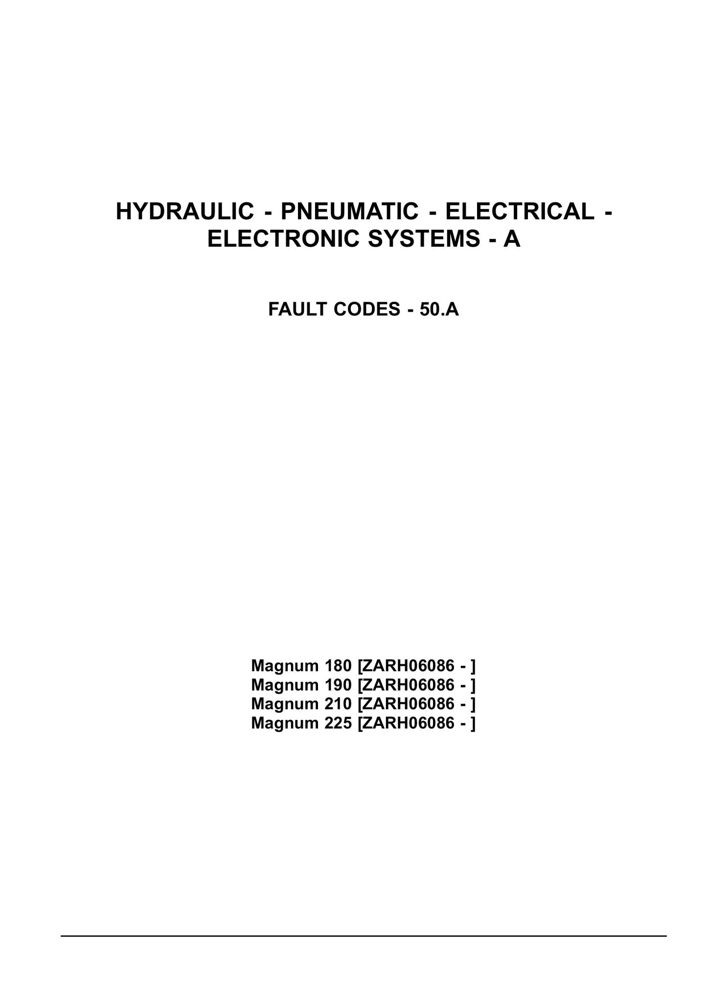 CASE MAGNUM 180 MAGNUM 190 MAGNUM 210 MAGNUM 225 Tractor Factory Workshop Service Manual 84386820
