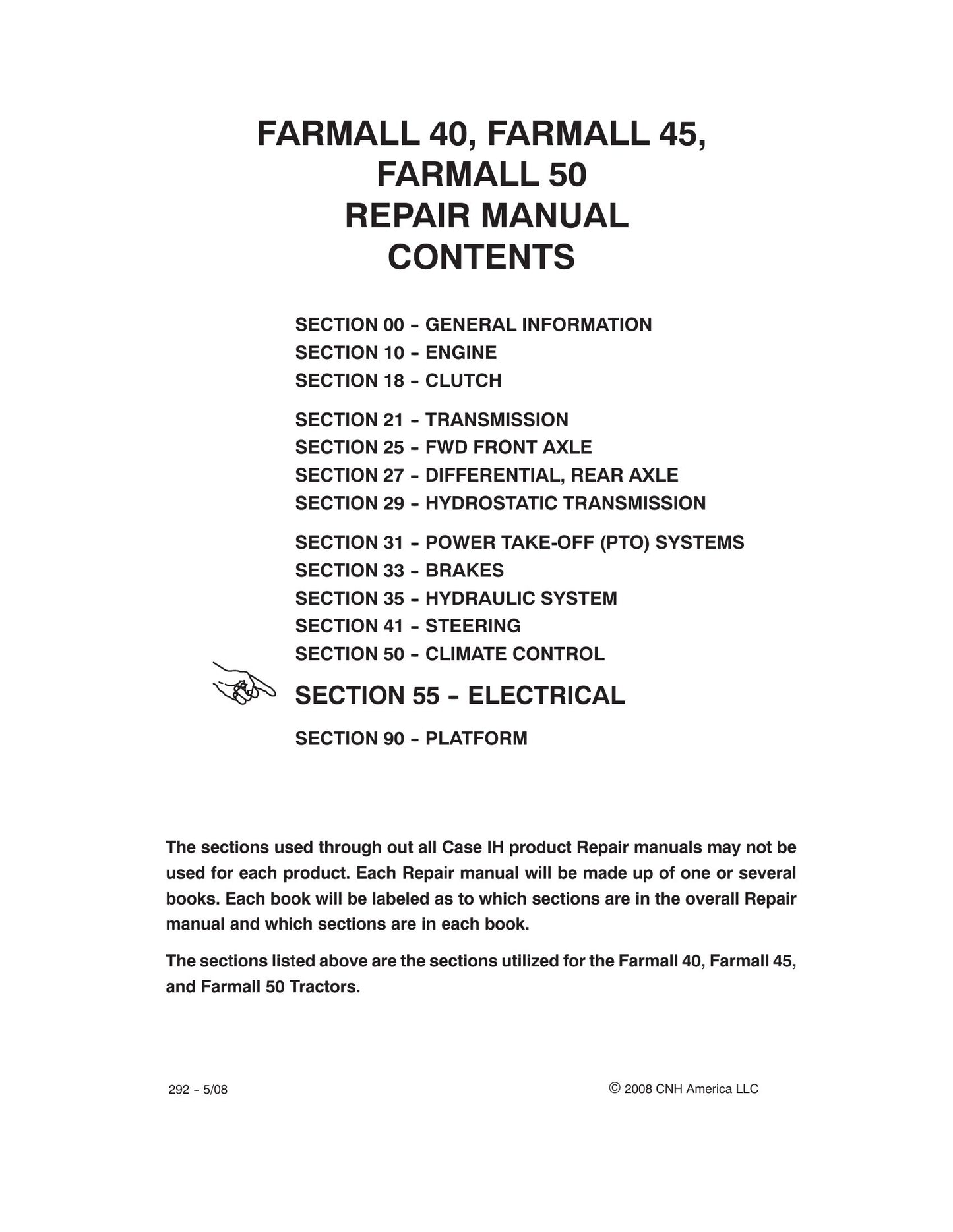 CASE Farmall 40 Farmall 45 Farmall 50 Tractor Factory Workshop Repair Manual