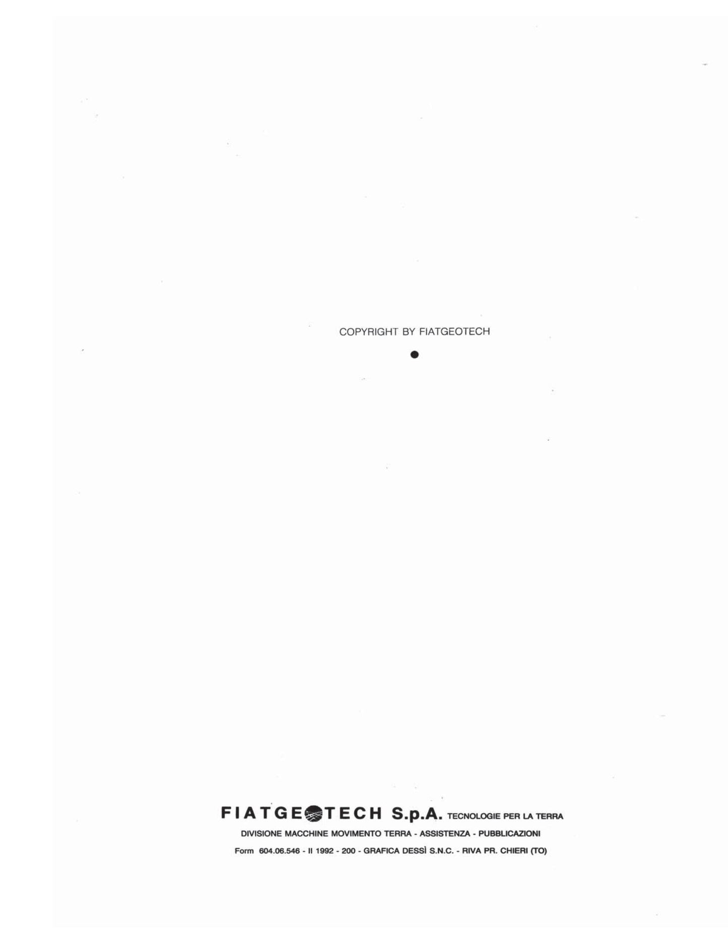 FIATALLIS FR220 Wheel Loader Factory Workshop Service Manual 604.06.546