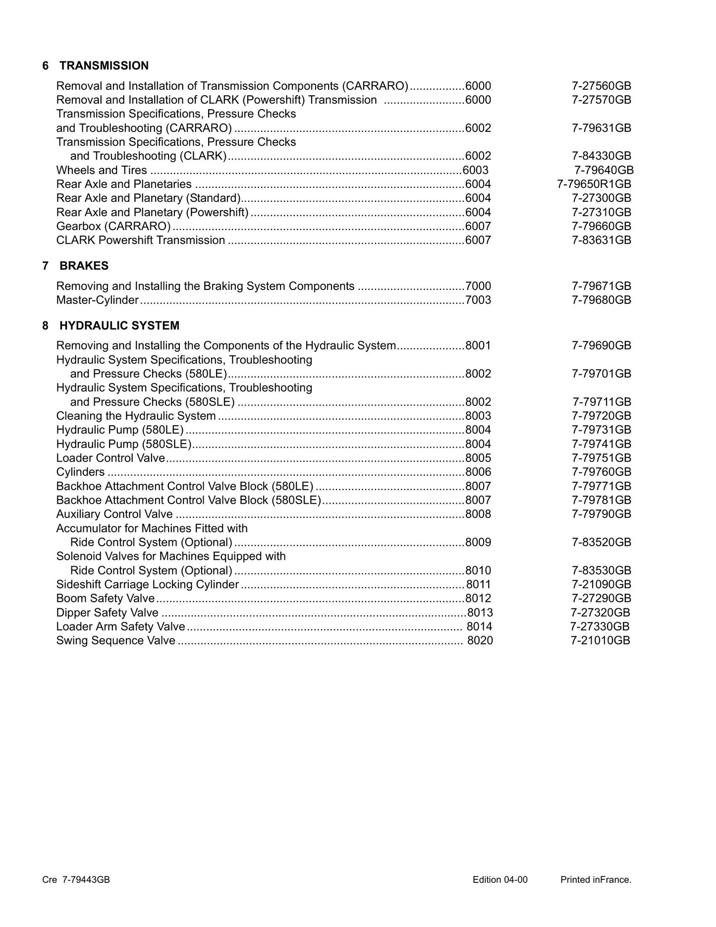 CASE 580LE SLE-LSP-L SP5 590SLE LSP Loader Backhoe Factory Workshop Service Manual Cre 7-79443GB