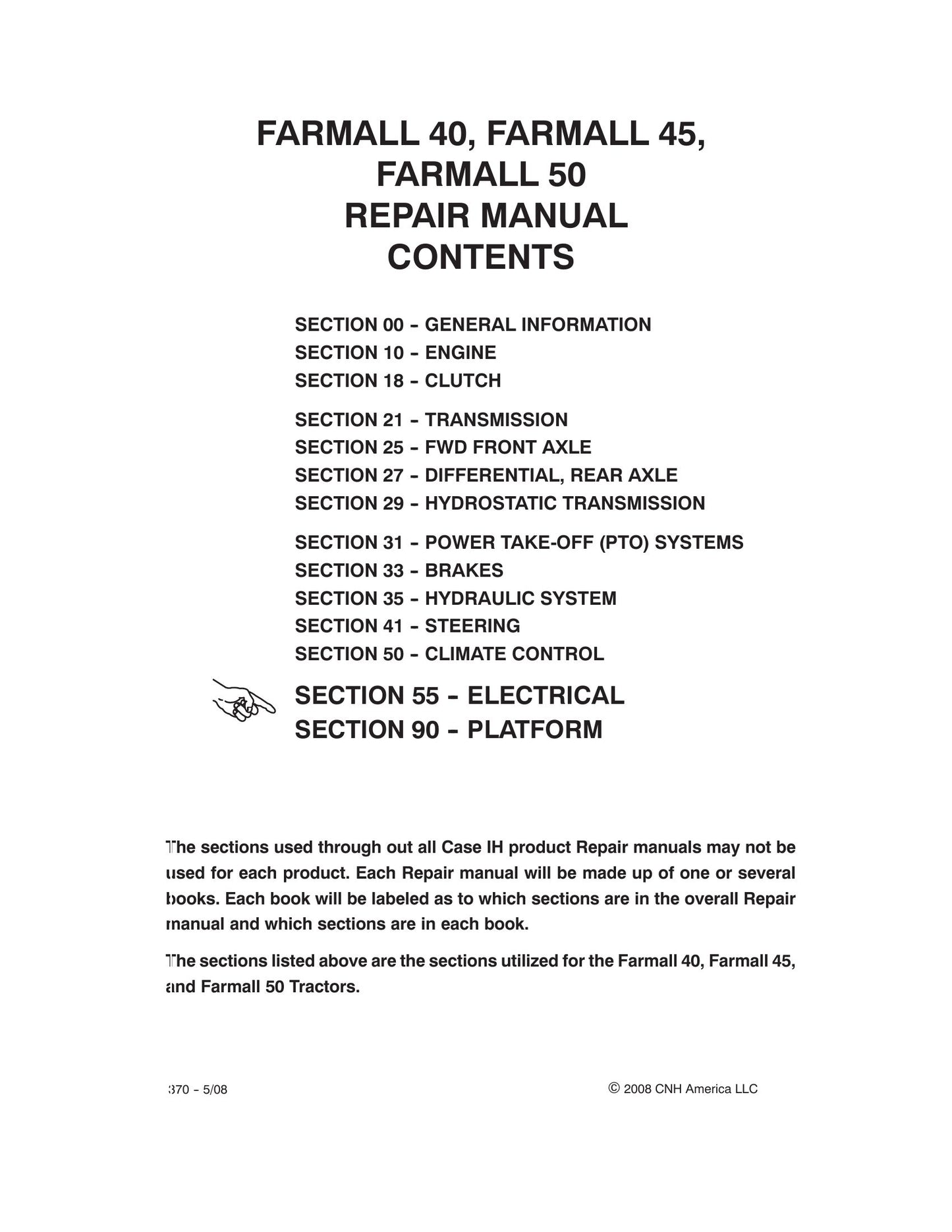 CASE Farmall 40 Farmall 45 Farmall 50 Tractor Factory Workshop Repair Manual