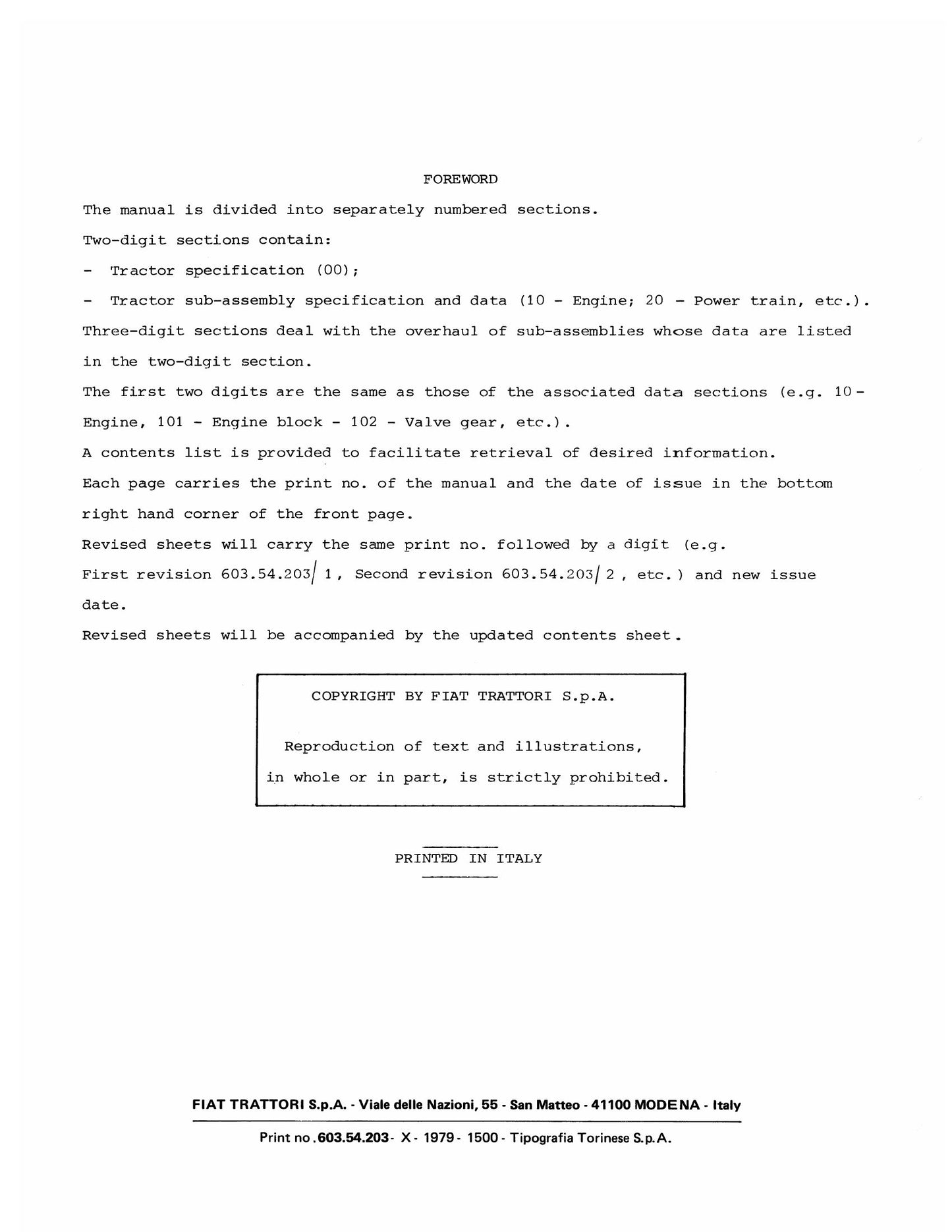 Fiat 450 450DT 450 Special 450DT Special Tractor Workshop Manual
