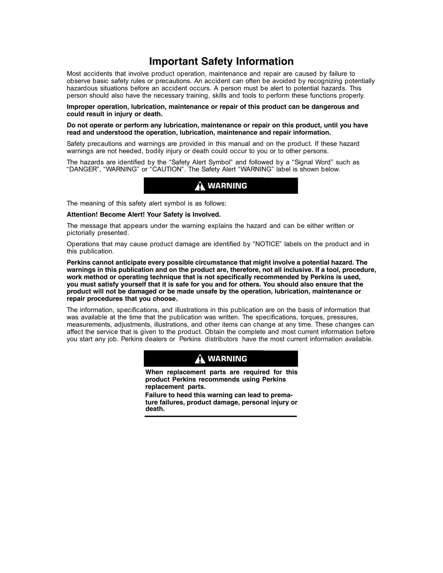 Perkins 402D 403D 404D Industrial Engine Operation and Factory Workshop Maintenance Manual SEBU8311-00