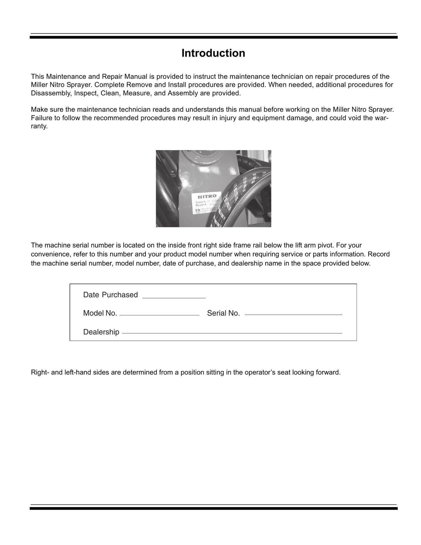 Miller 4000 Series 4215 4215HT 4240HT 4275 4315 4365 Nitro Sprayer Maintenance and Factory Workshop Repair Manual 21.47116