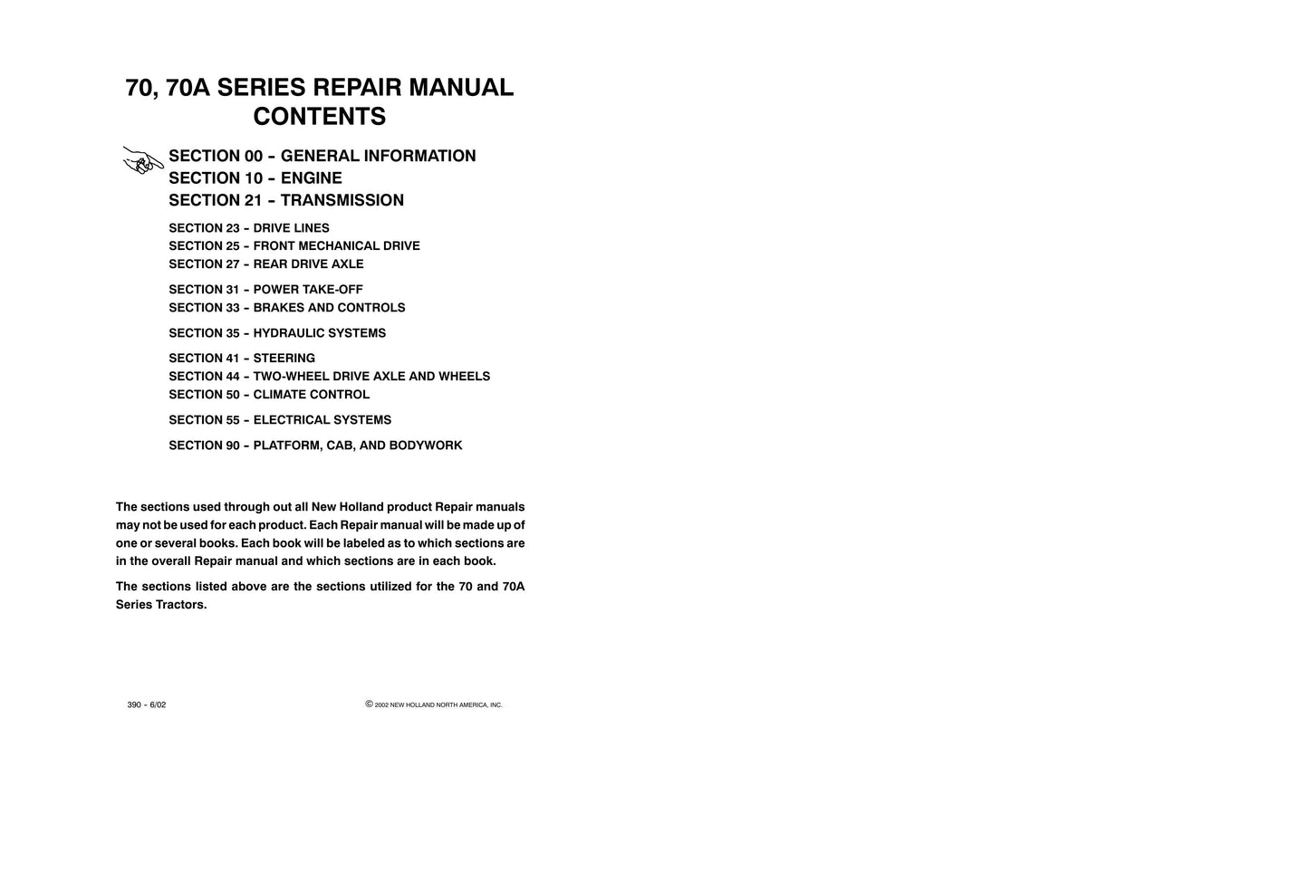 NEW HOLLAND 70 Series 70A Series Tractor Factory Workshop Repair Manual 87018723