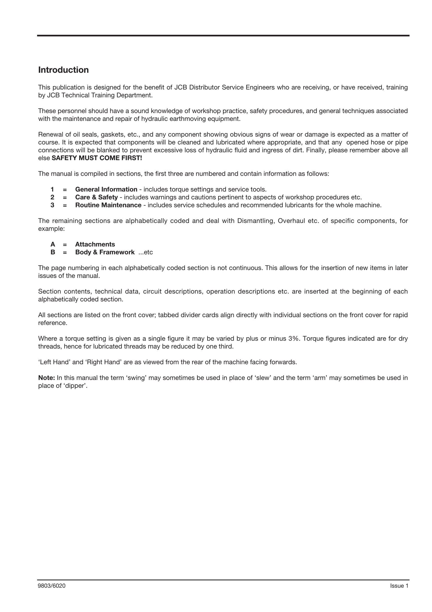 JCB JS70 Crawler Excavator Factory Workshop Service Manual 9803/6020
