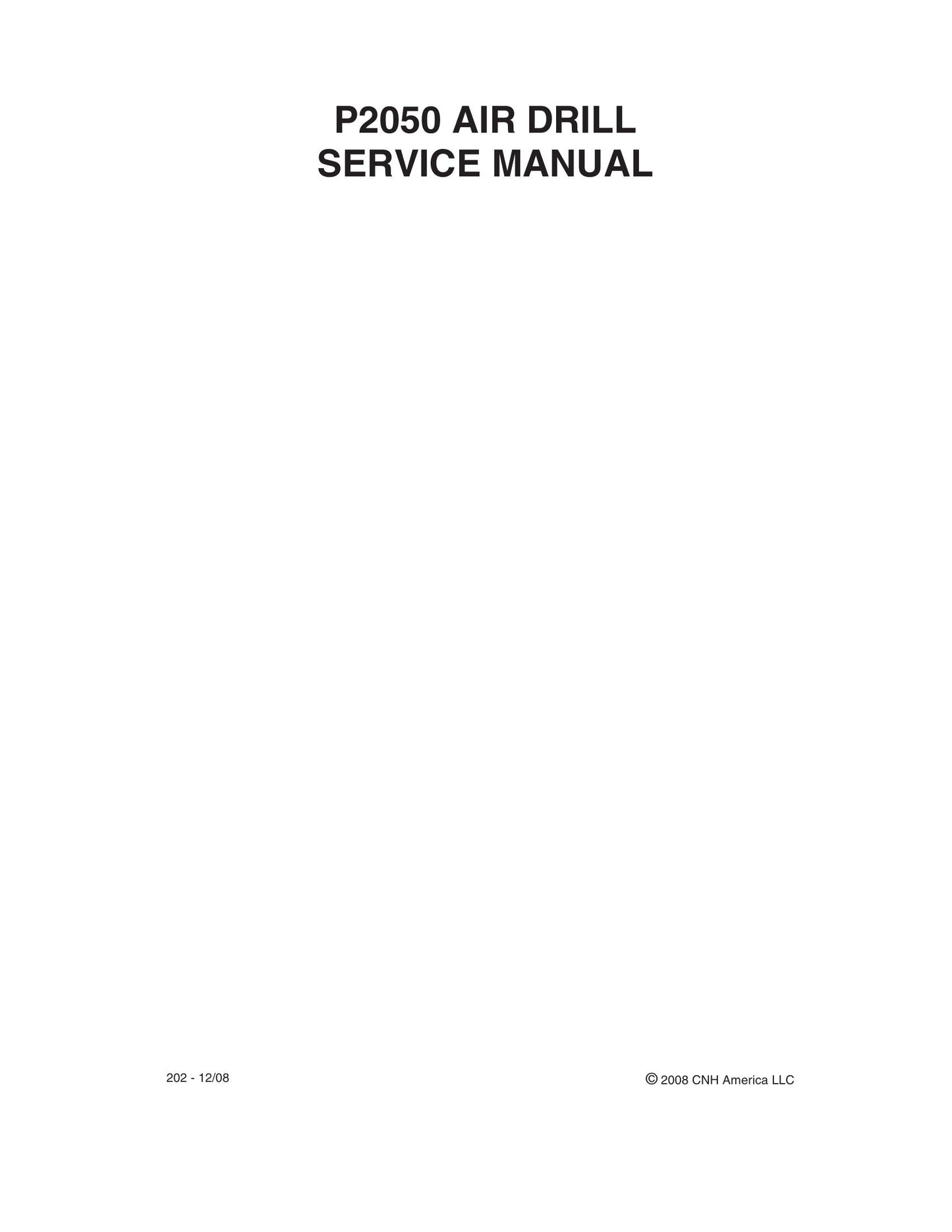 New Holland P2050 Air Drill Factory Workshop Service Manual 87478747