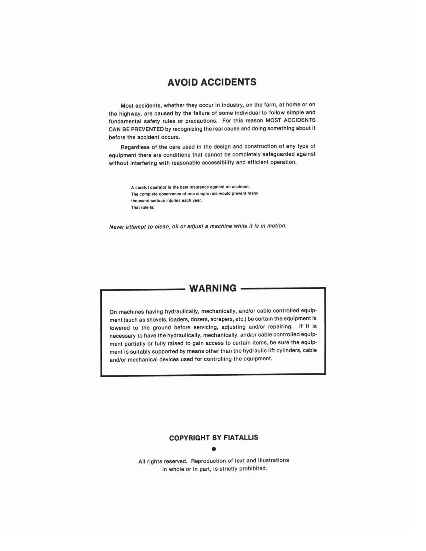 FIATALLIS FL14C Crawler Loader Service Specification Manual Form 73143550