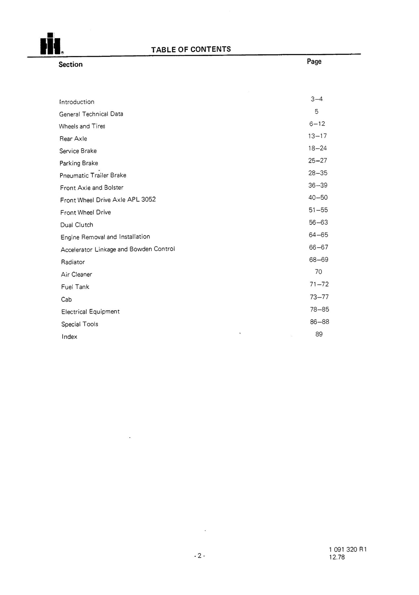 INTERNATIONAL 955 1055 Diesel Tractor Factory Workshop Service Manual 1091 320 R1